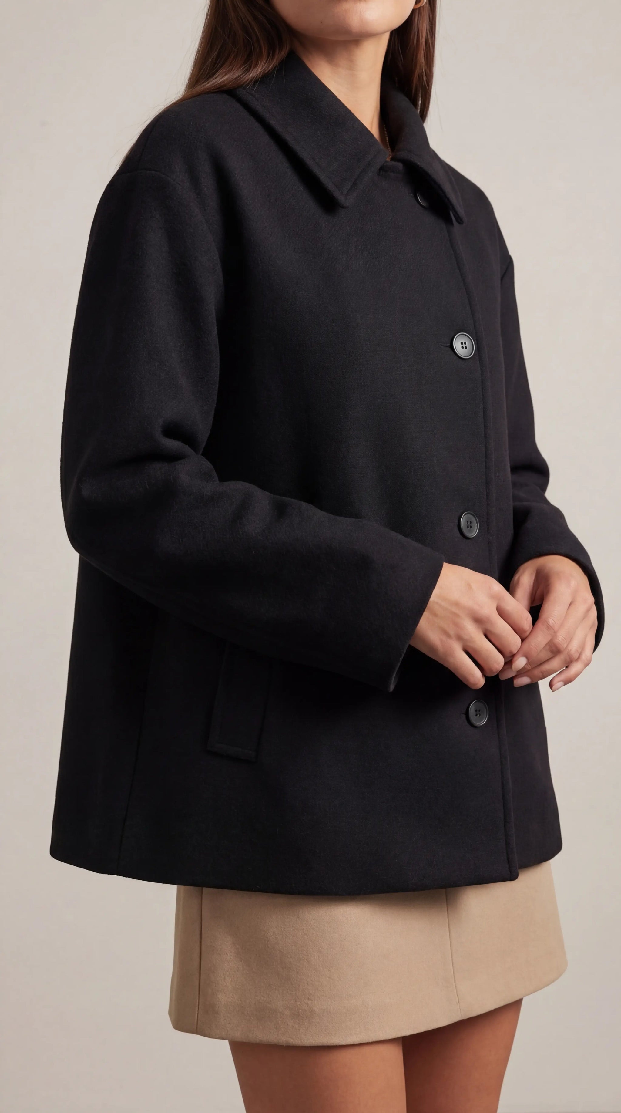 Amanda Women's Oversized Asymmetric Button Coat