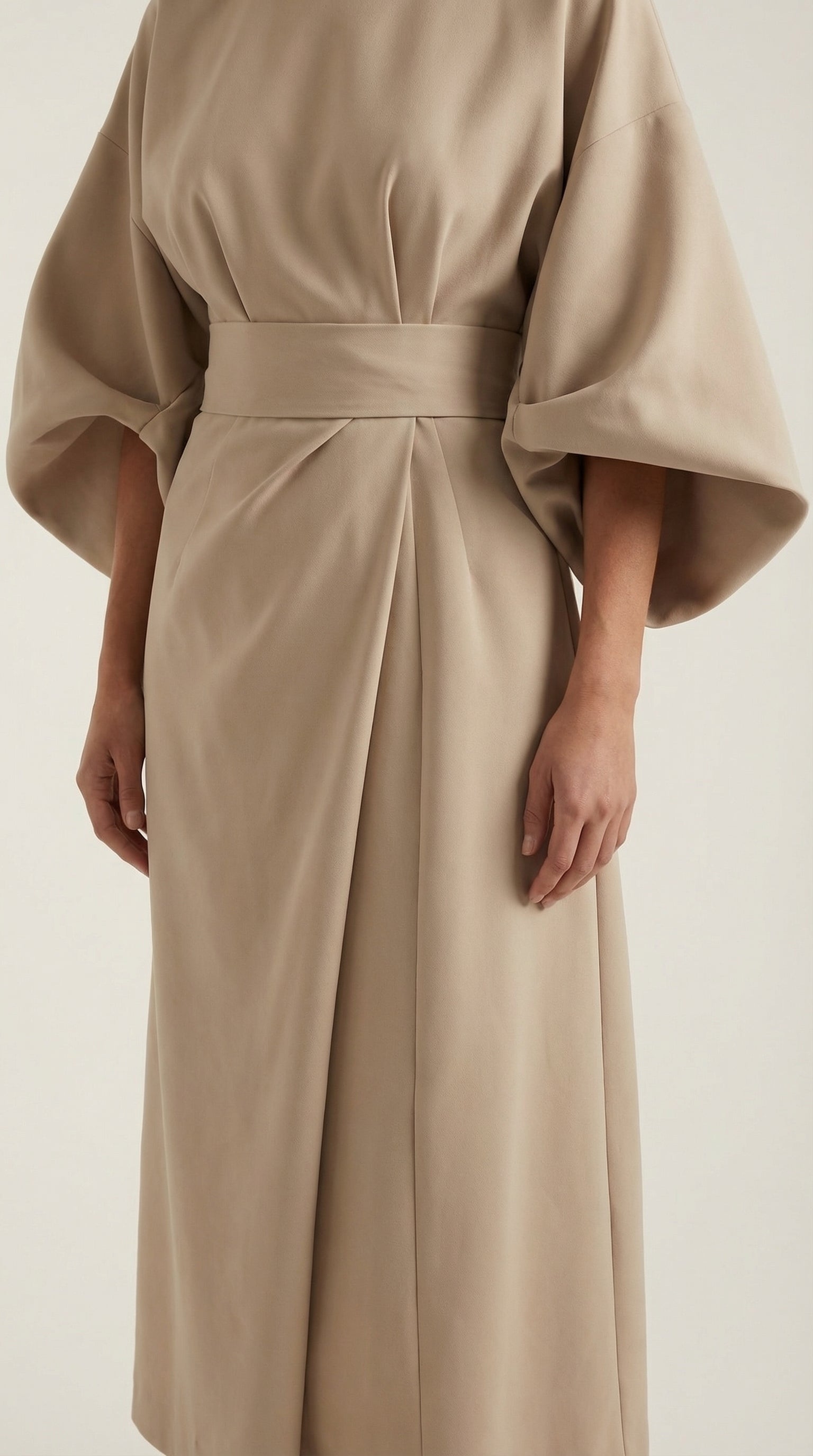 Ana Women's Bell Sleeve Belted Wrap Midi Dress