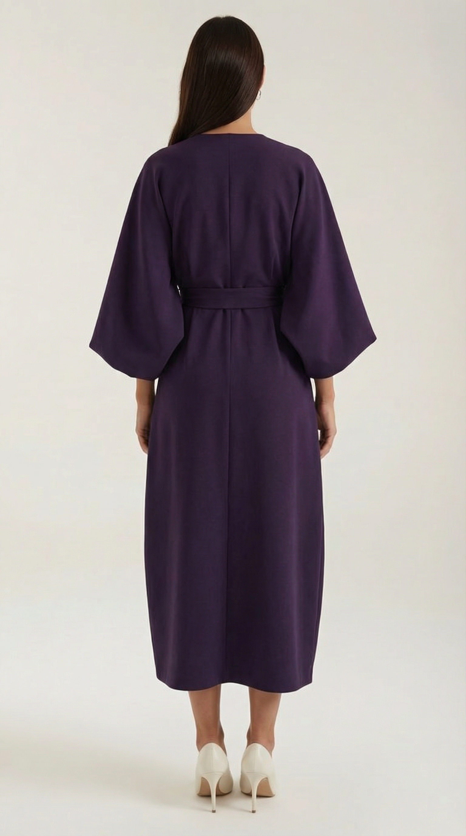 Ana Women's Bell Sleeve Belted Wrap Midi Dress