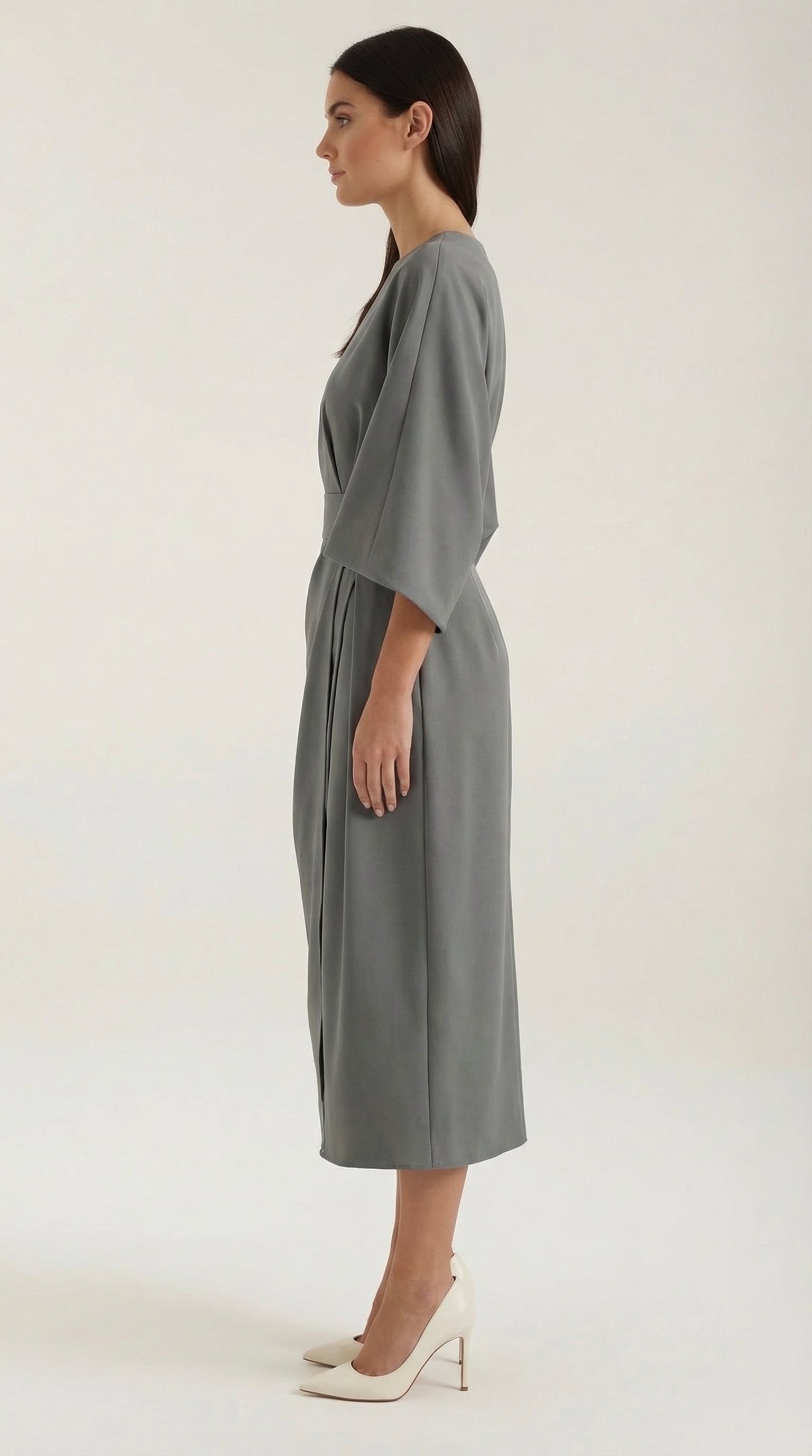 Ana Women's Bell Sleeve Belted Wrap Midi Dress