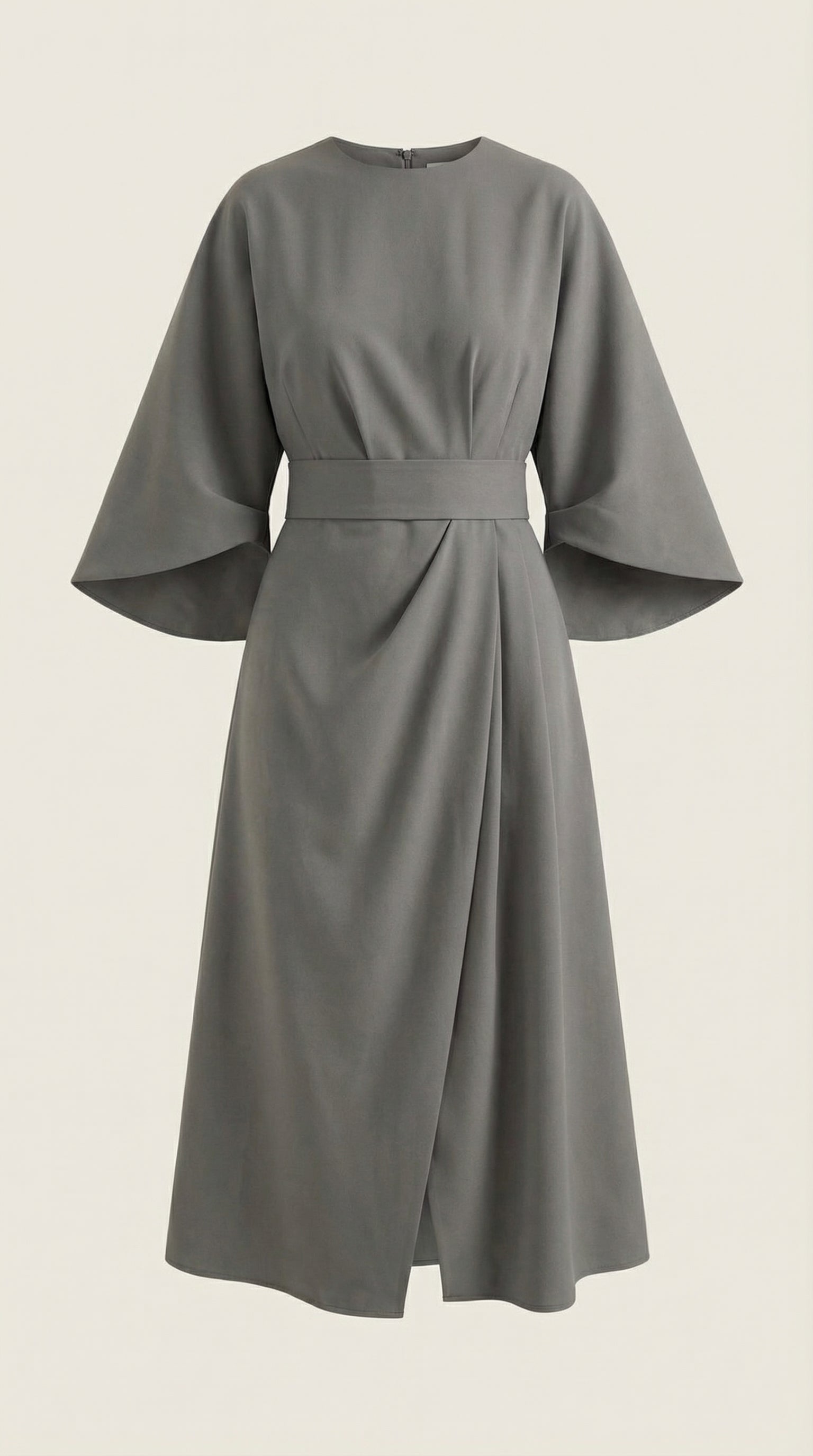 Ana Women's Bell Sleeve Belted Wrap Midi Dress