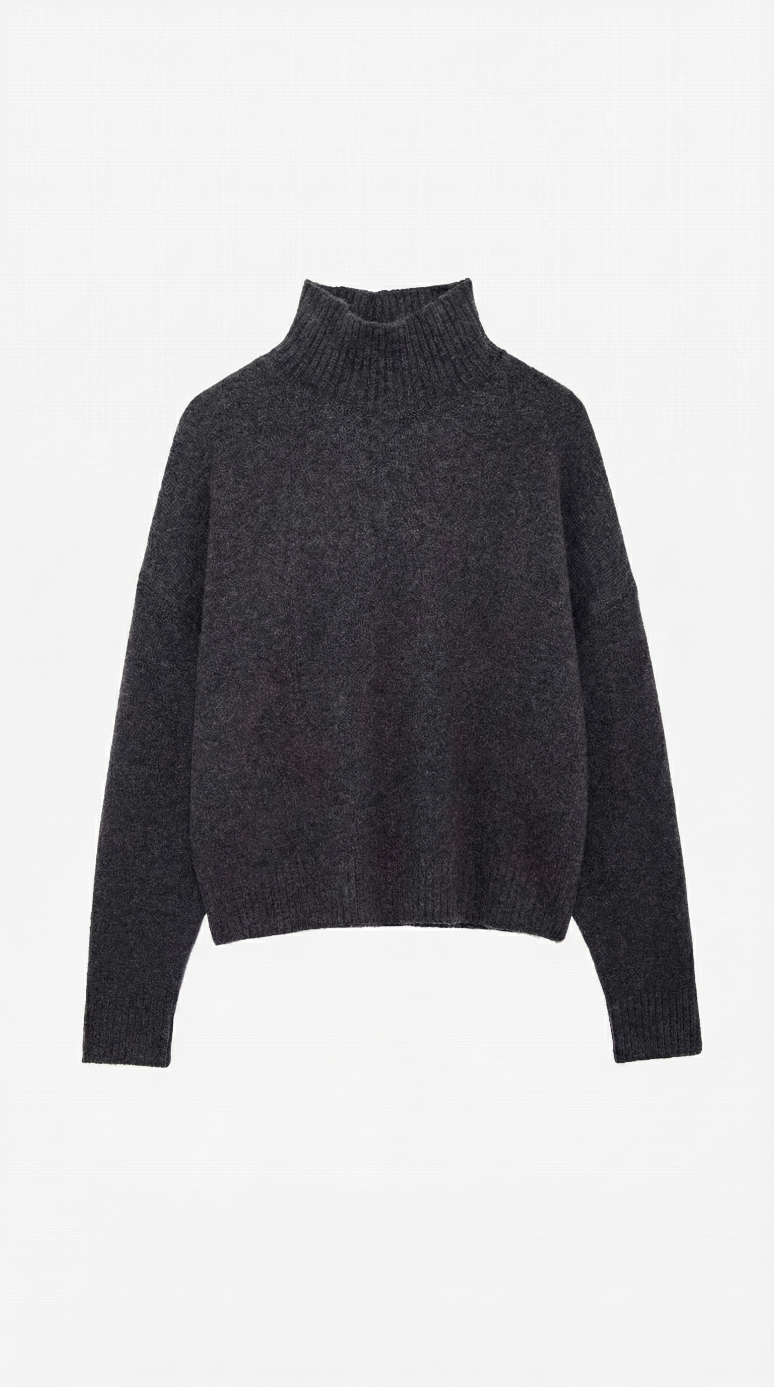 Andrea Women's Knitted Turtleneck Jumper with Ribbed Trims