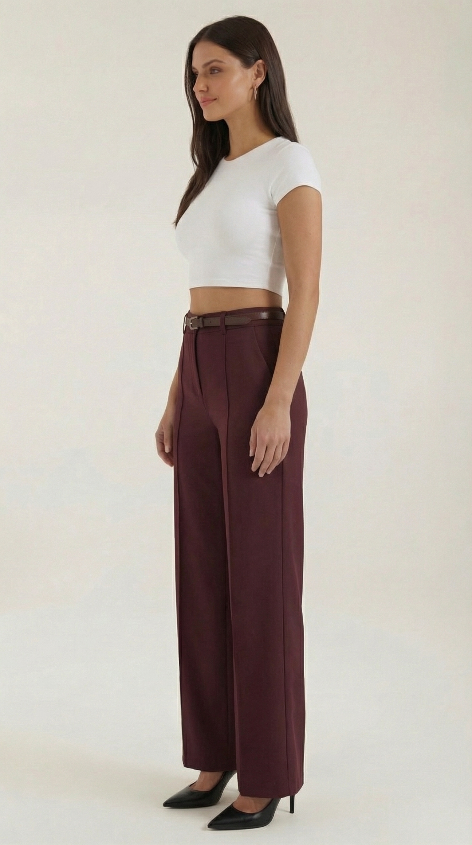 Bertha Women's Pleated Belted Wide-Leg Trousers