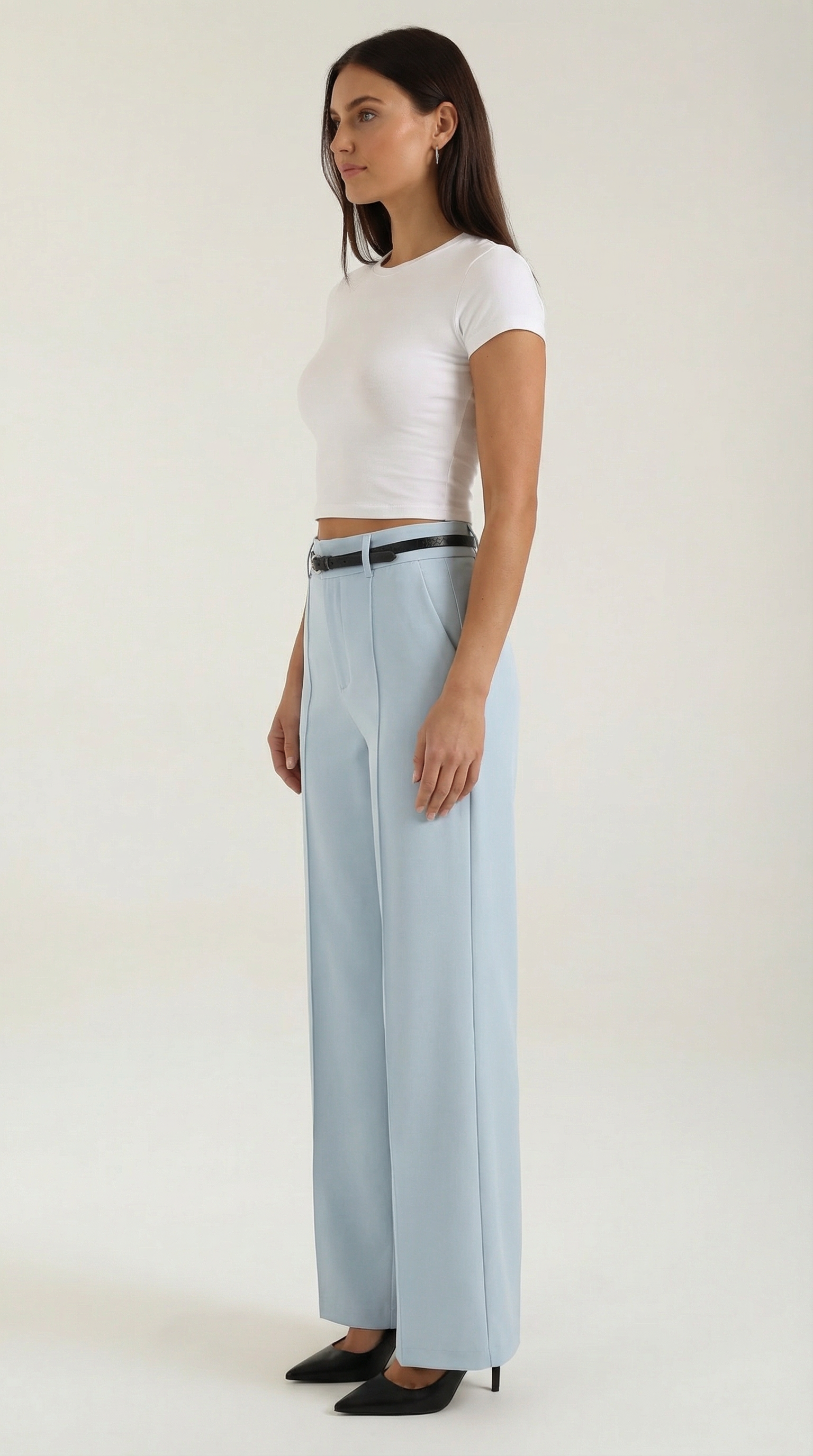 Bertha Women's Pleated Belted Wide-Leg Trousers