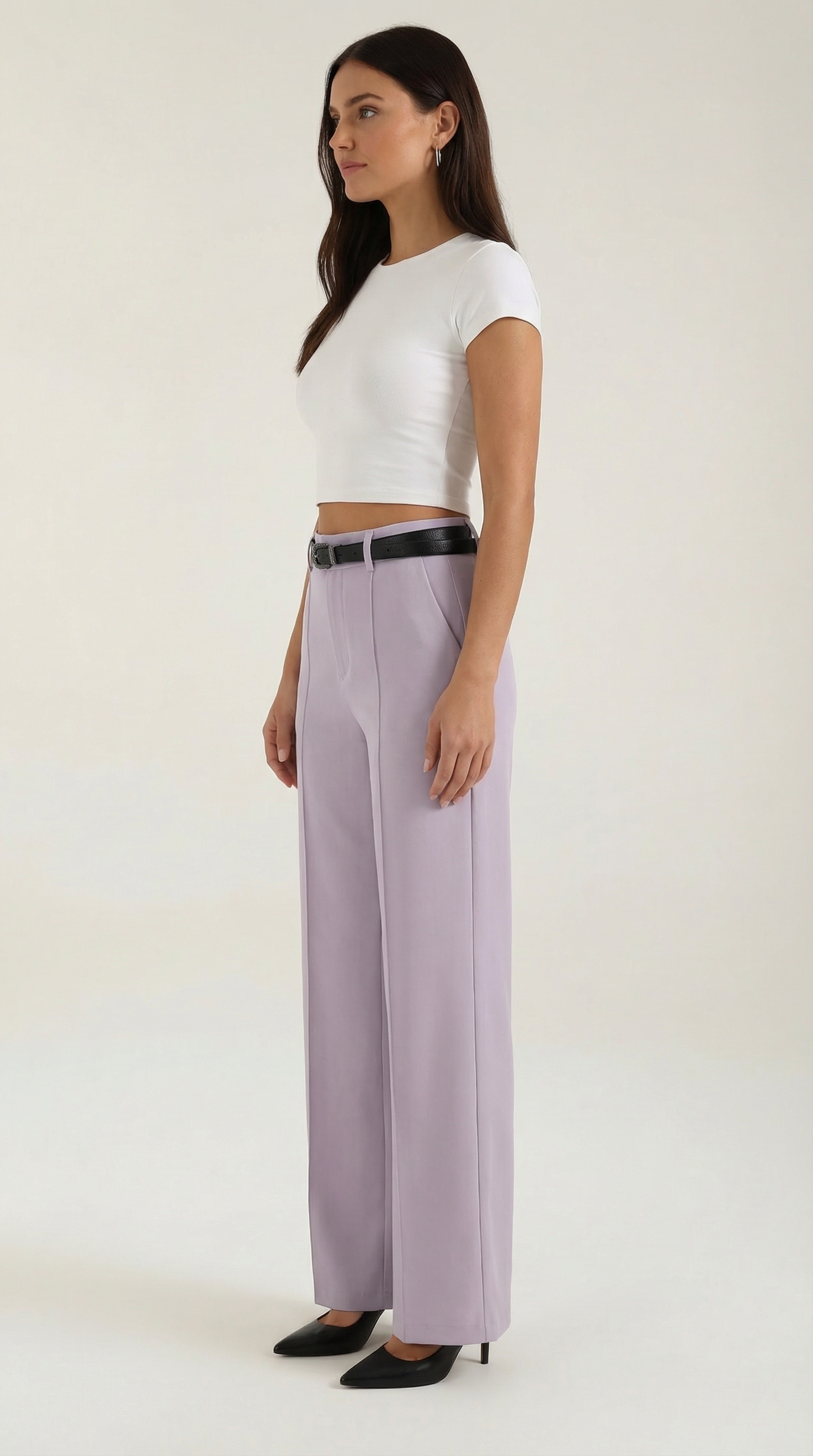 Bertha Women's Pleated Belted Wide-Leg Trousers