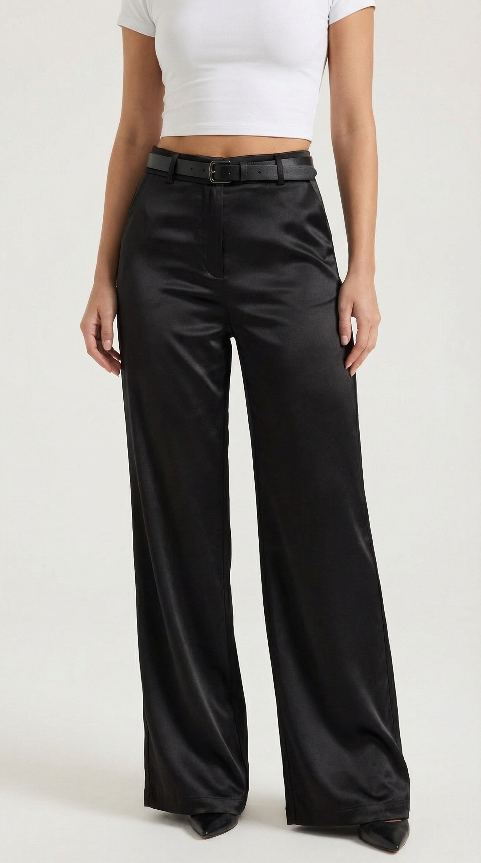 Bertha Women's Pleated Belted Wide-Leg Trousers