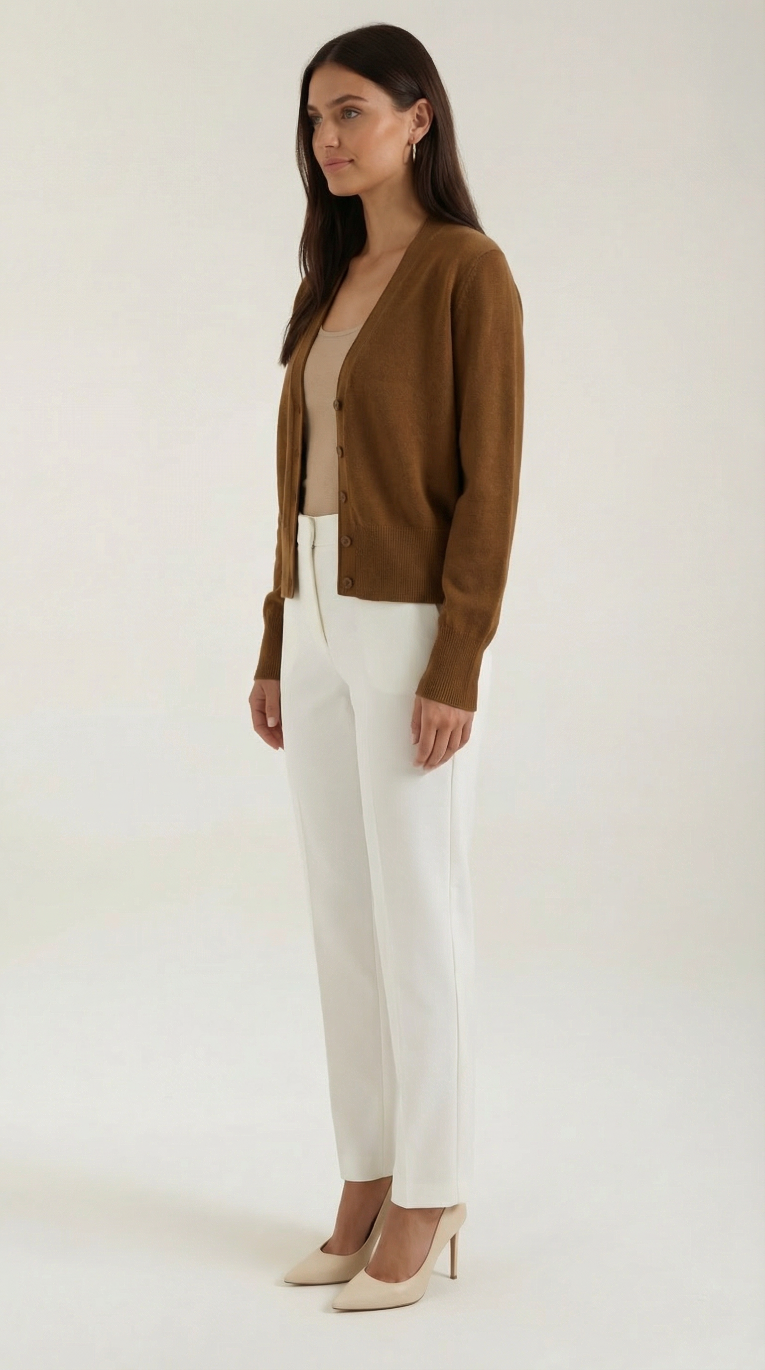 Bonnie Women's Split Hem V-Neck Button Cardigan
