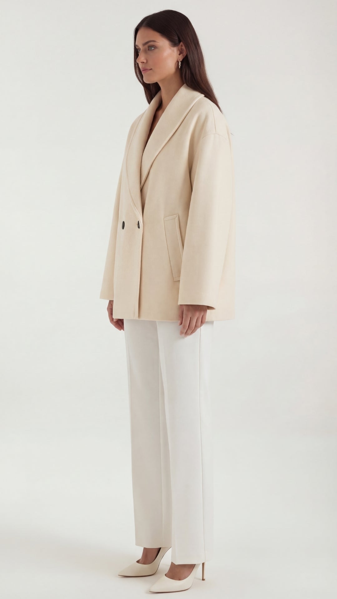 Carolyn Women's Oversized Double-Breasted Short Coat