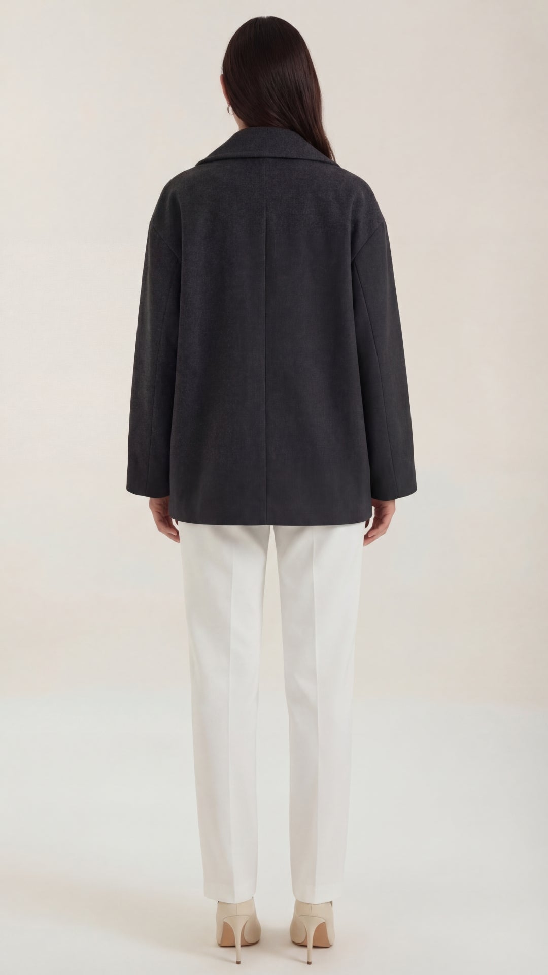 Carolyn Women's Oversized Double-Breasted Short Coat