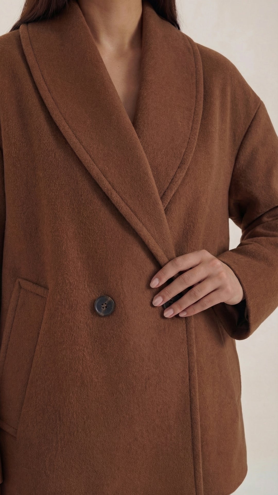 Carolyn Women's Oversized Double-Breasted Short Coat