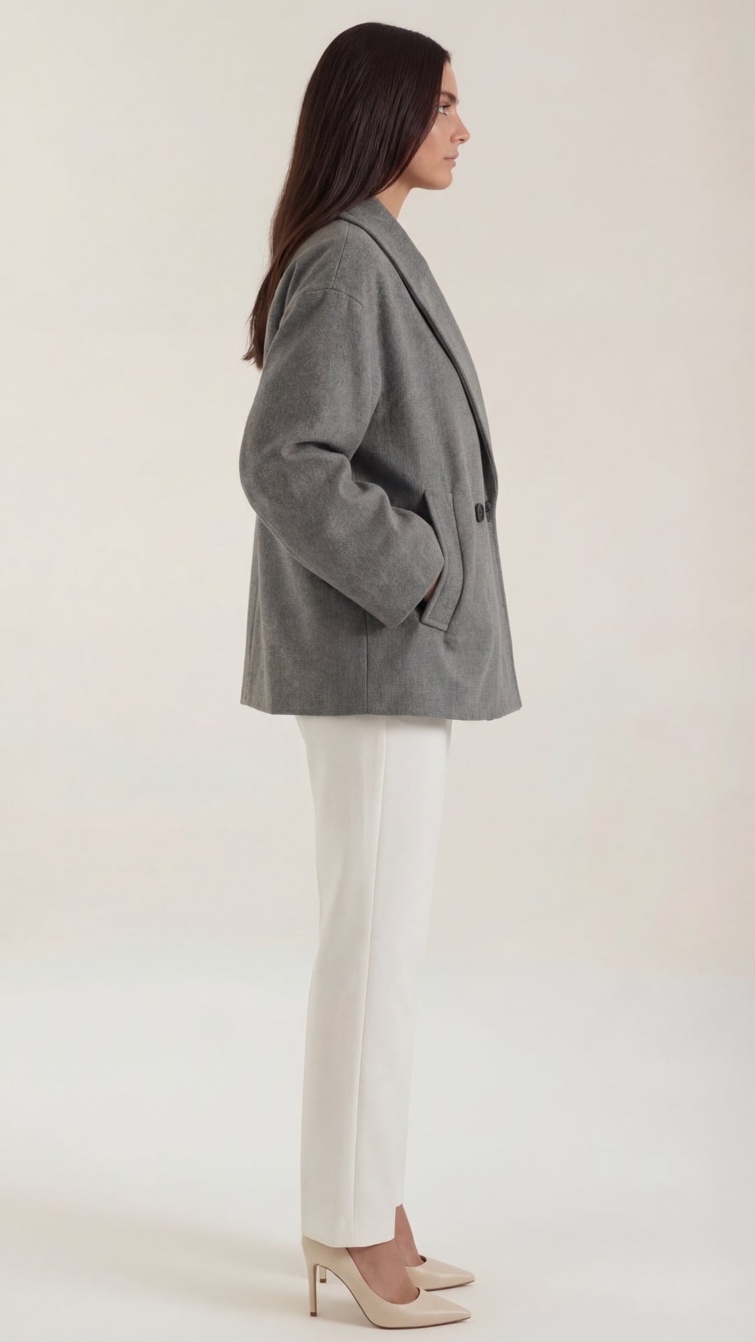 Carolyn Women's Oversized Double-Breasted Short Coat