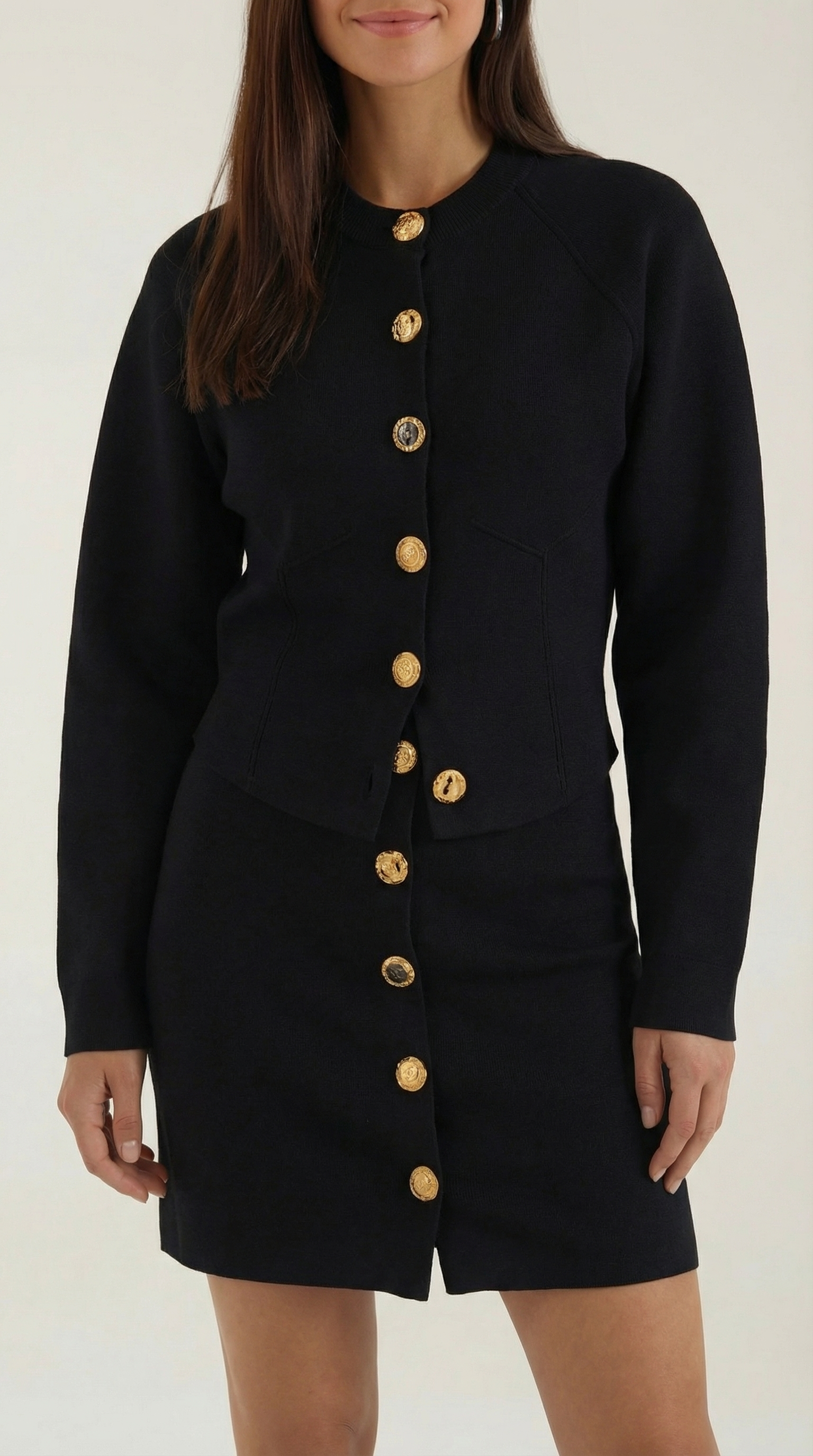 Carrie Women's Buttoned Cardigan and Skirt Set