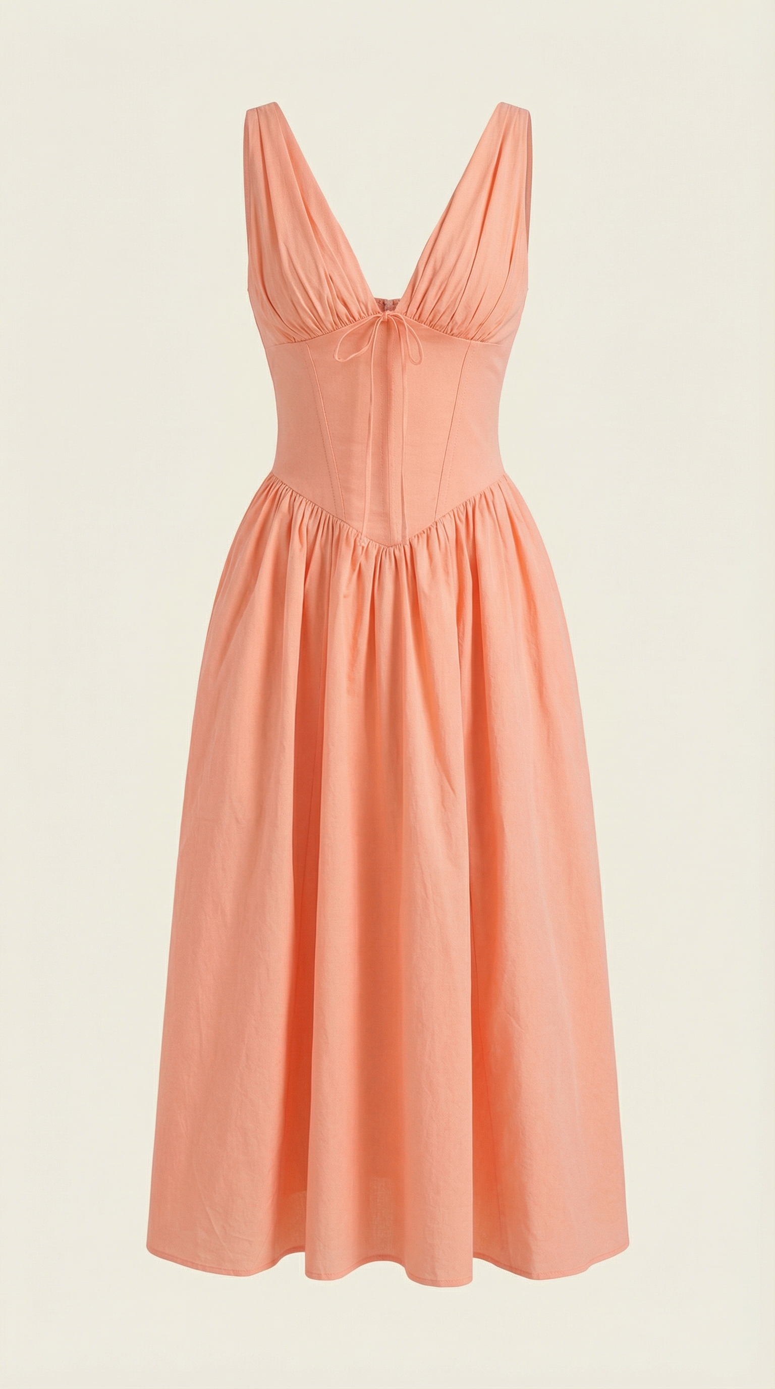 Cassiopeia Women's Plunge V-Neck Fitted Bodice Midi Dress