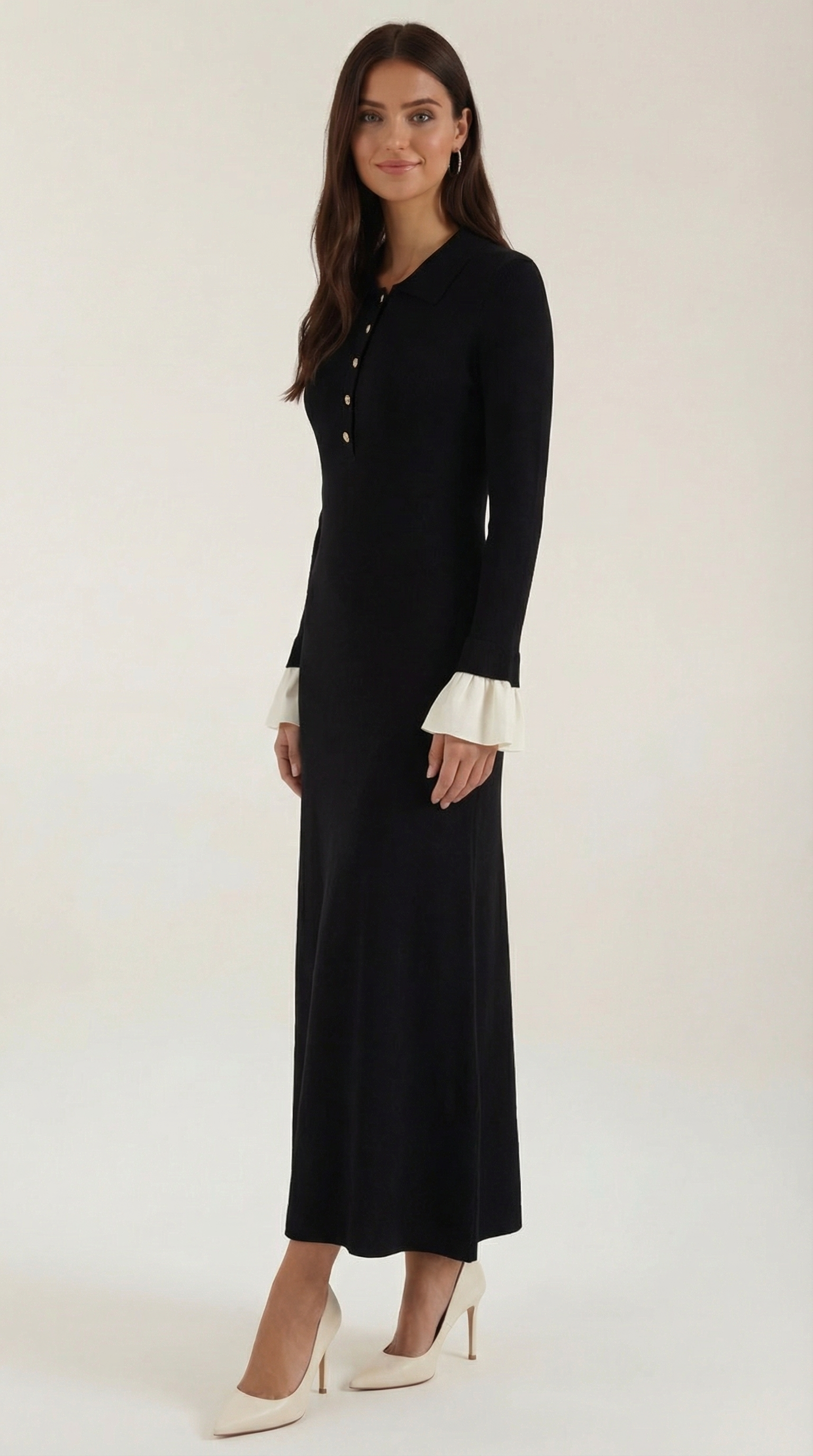 Charlotte Women's Contrast Cuff Knit Maxi Dress