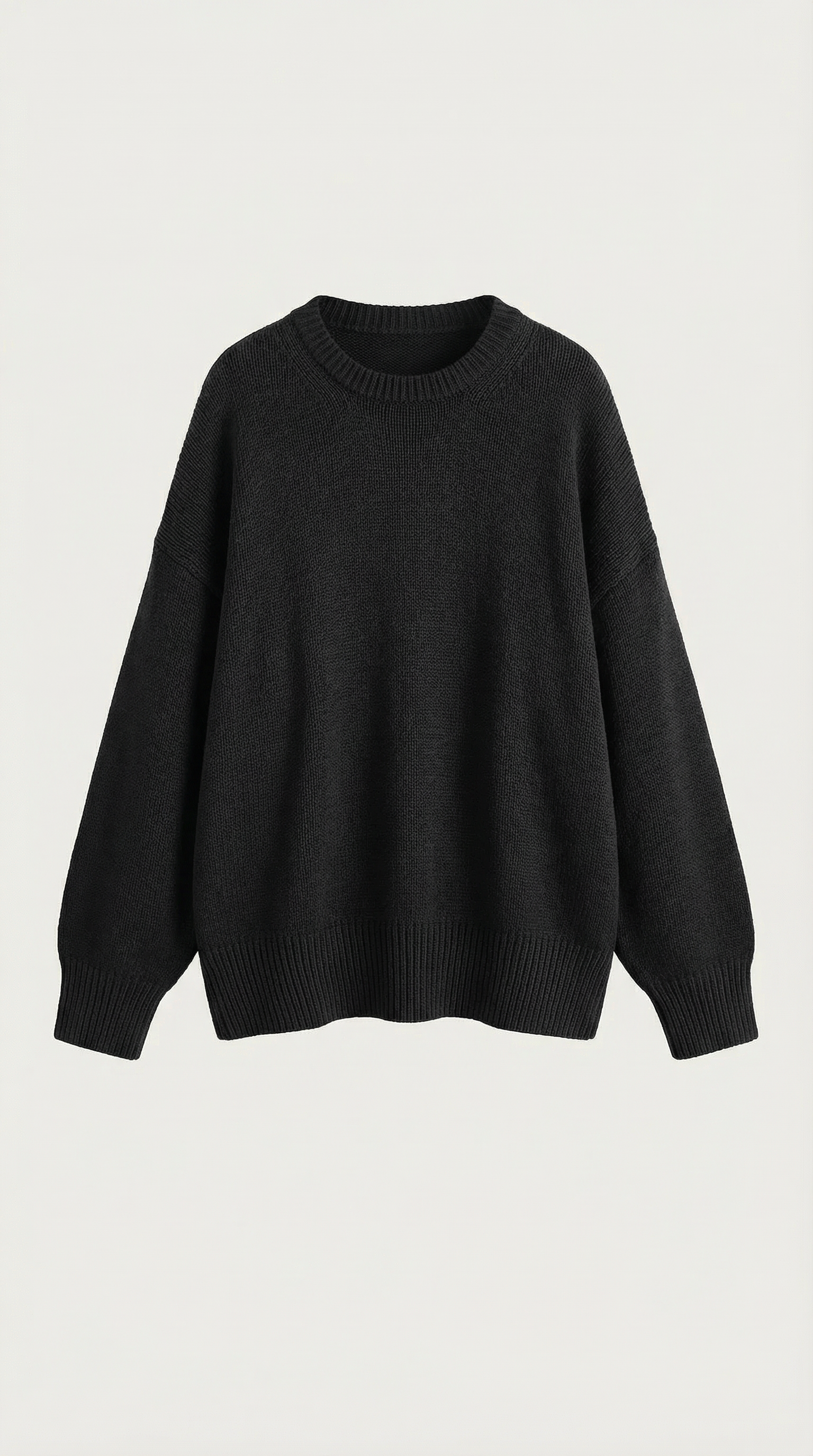 Connie Women's Crew Neck Oversized Knit Jumper with Ribbed Hem