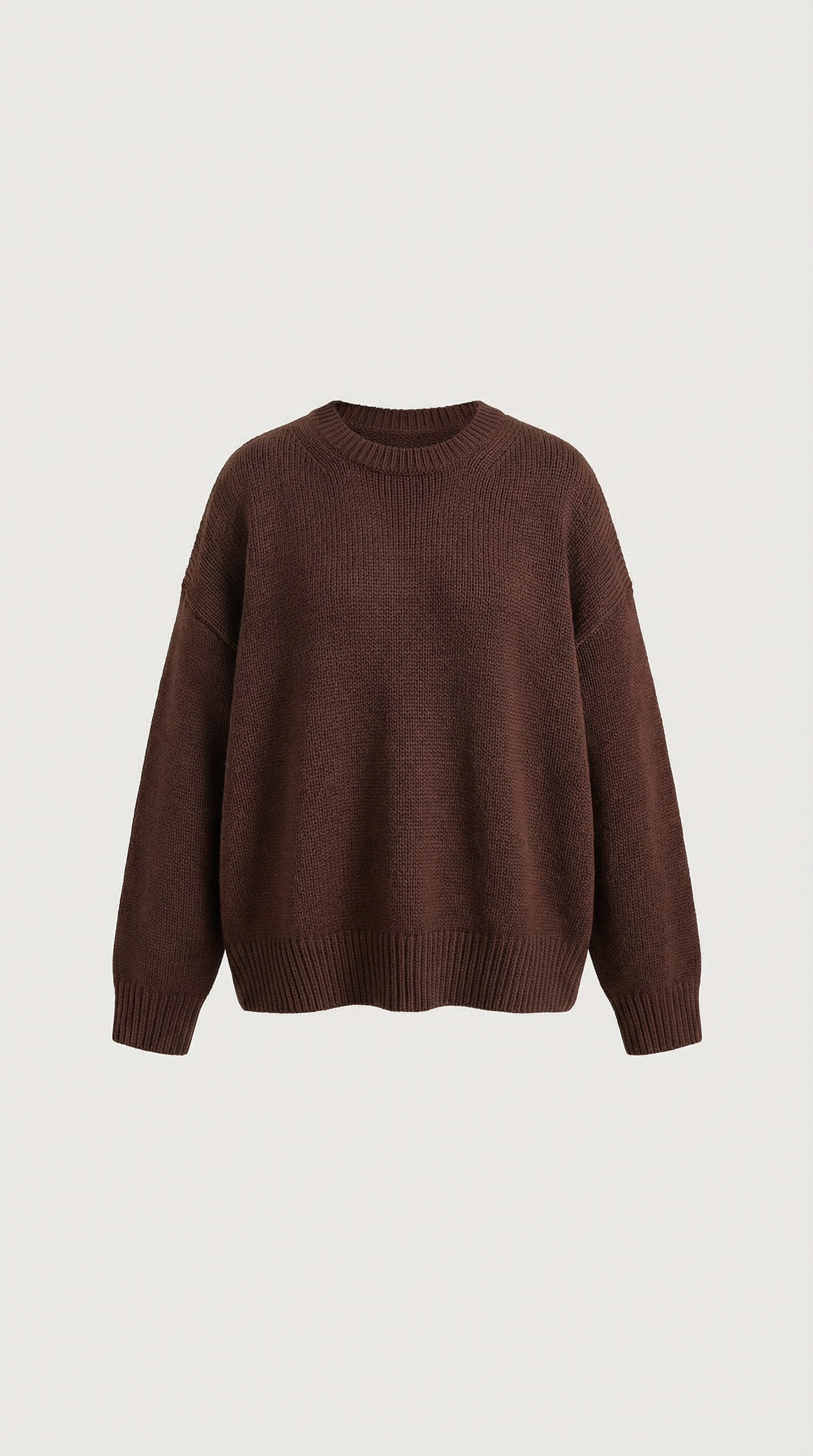 Connie Women's Crew Neck Oversized Knit Jumper with Ribbed Hem