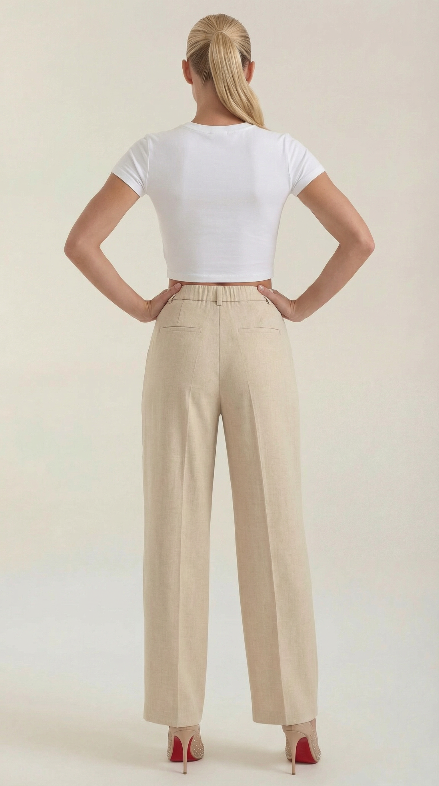 Courtney Women's Pleated High-Rise Wide Leg Trousers