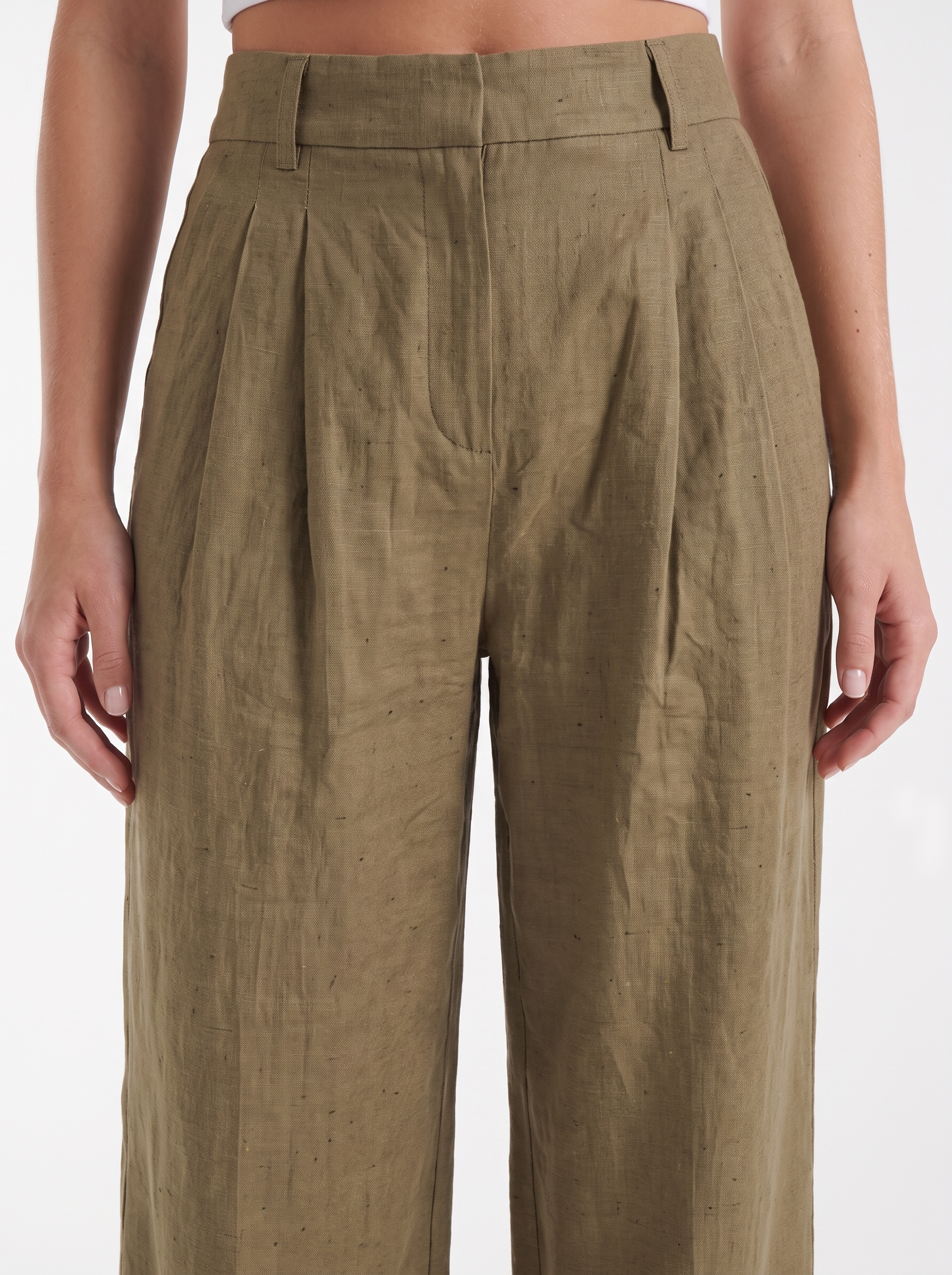 Courtney Women's Pleated High-Rise Wide Leg Trousers
