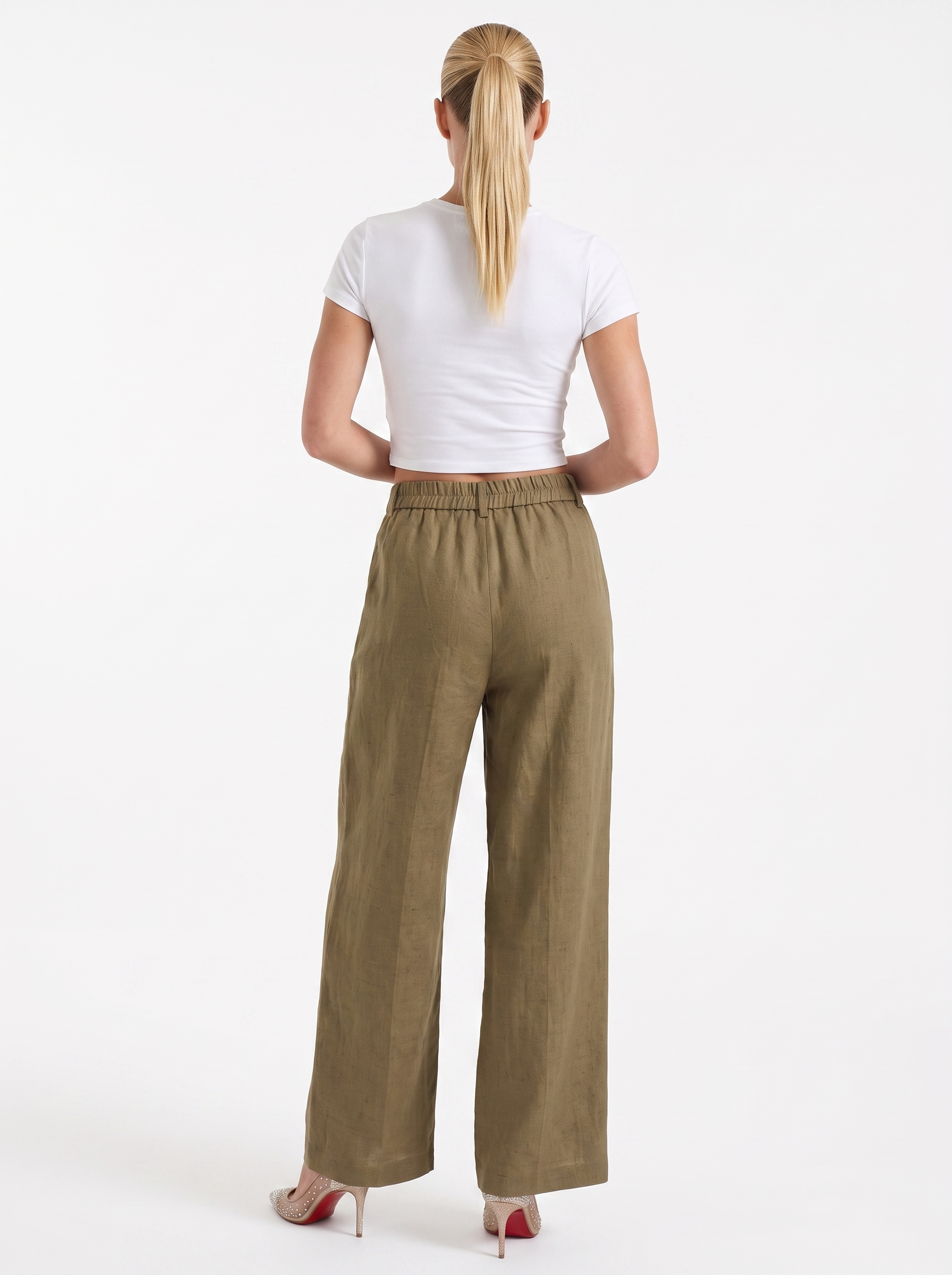 Courtney Women's Pleated High-Rise Wide Leg Trousers