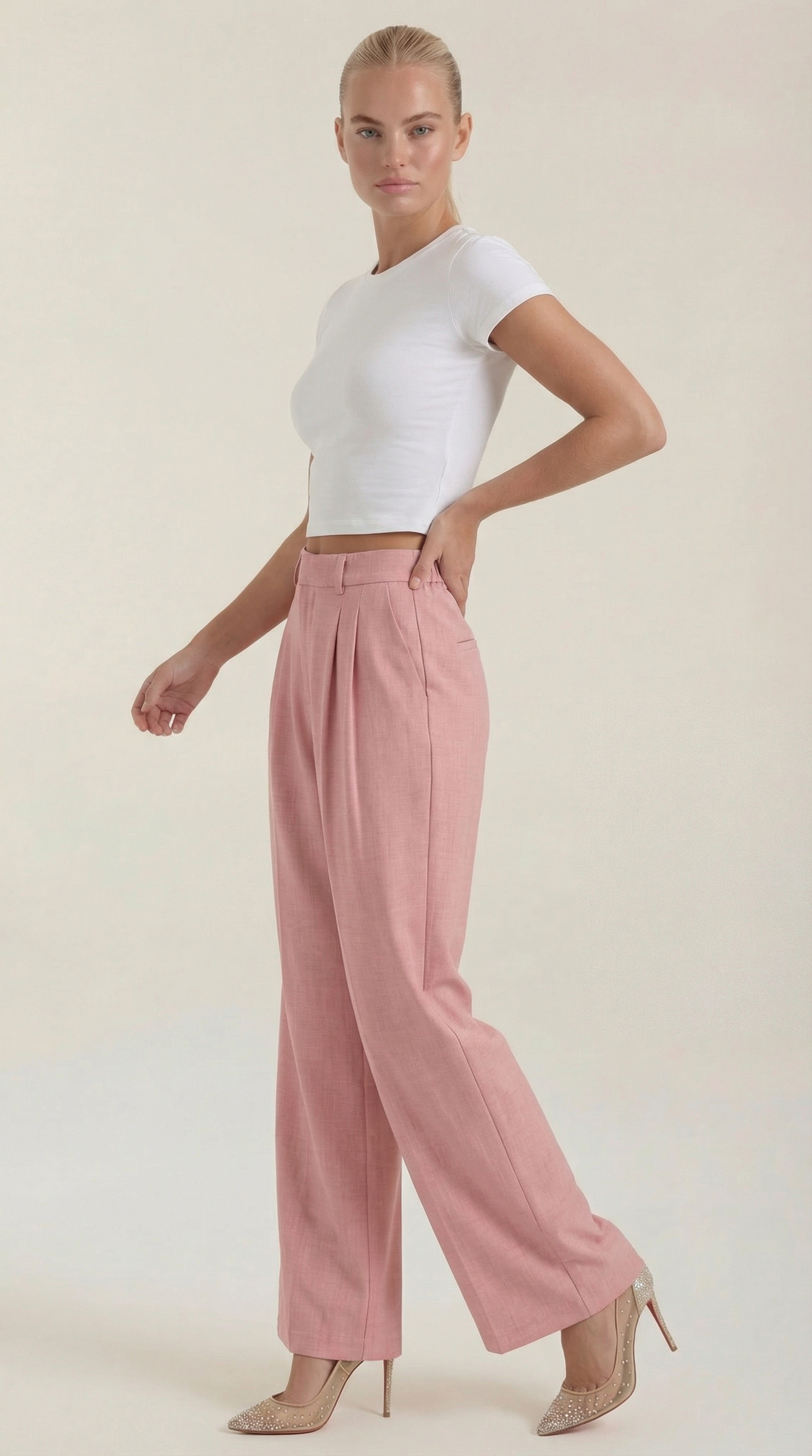 Courtney Women's Pleated High-Rise Wide Leg Trousers