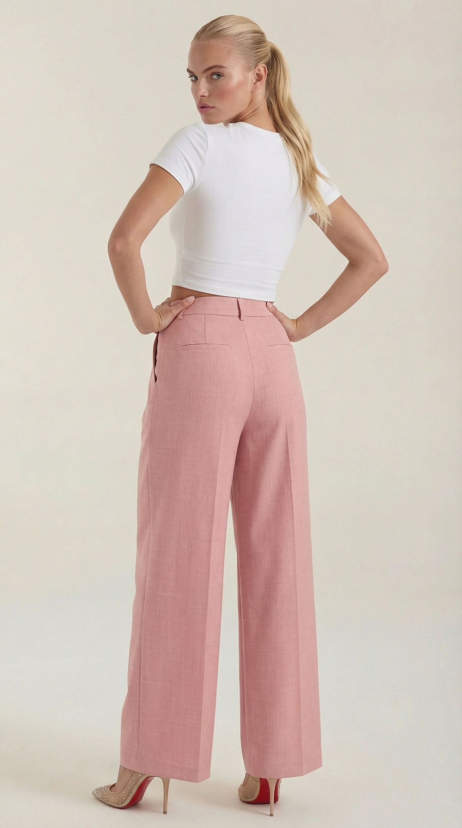 Courtney Women's Pleated High-Rise Wide Leg Trousers