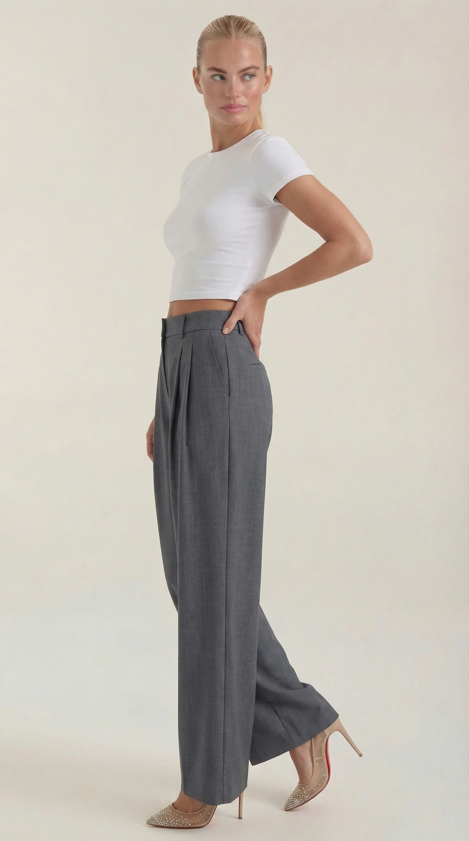 Courtney Women's Pleated High-Rise Wide Leg Trousers