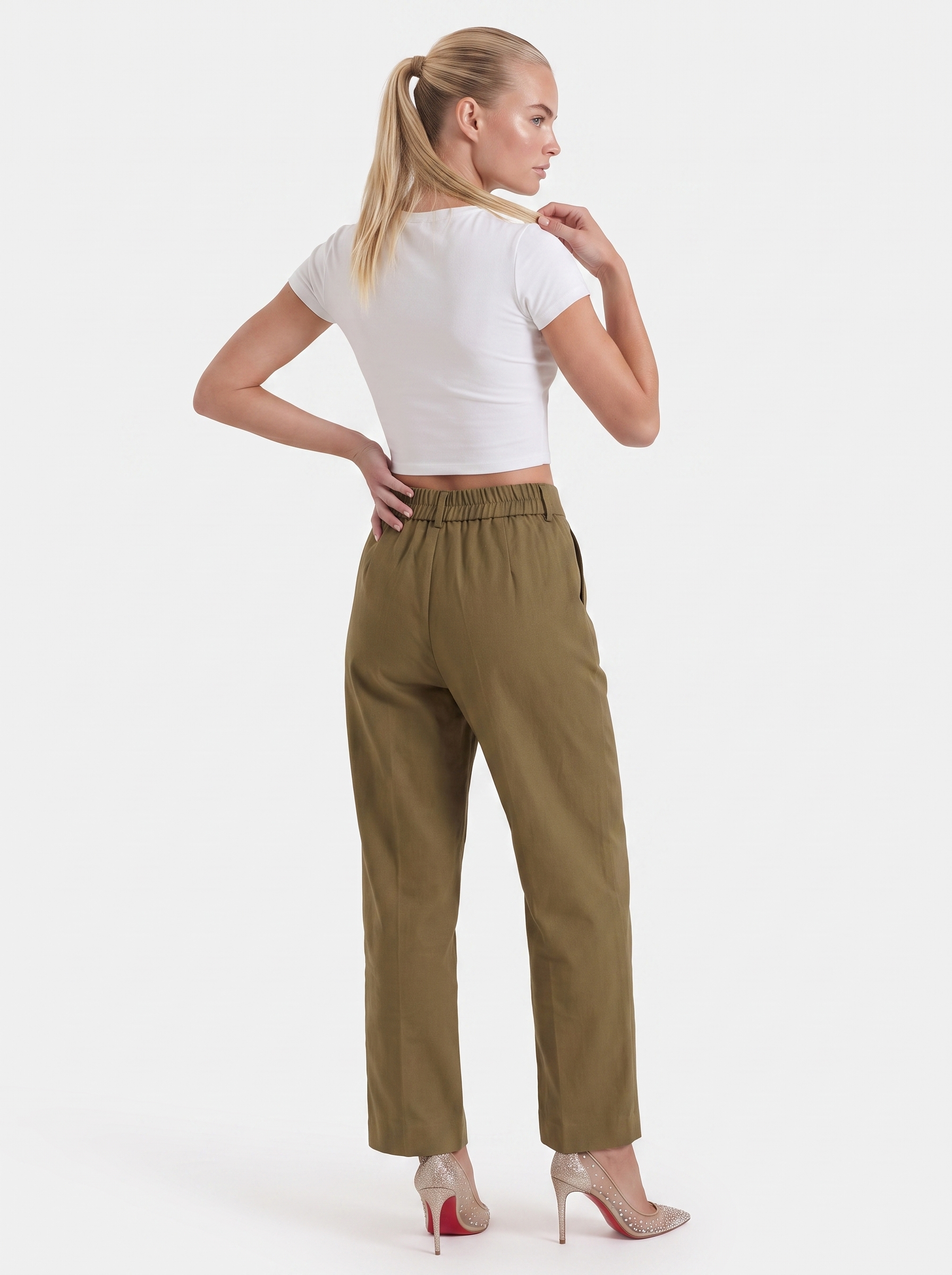 Courtney Women's Pleated High-Rise Wide Leg Trousers
