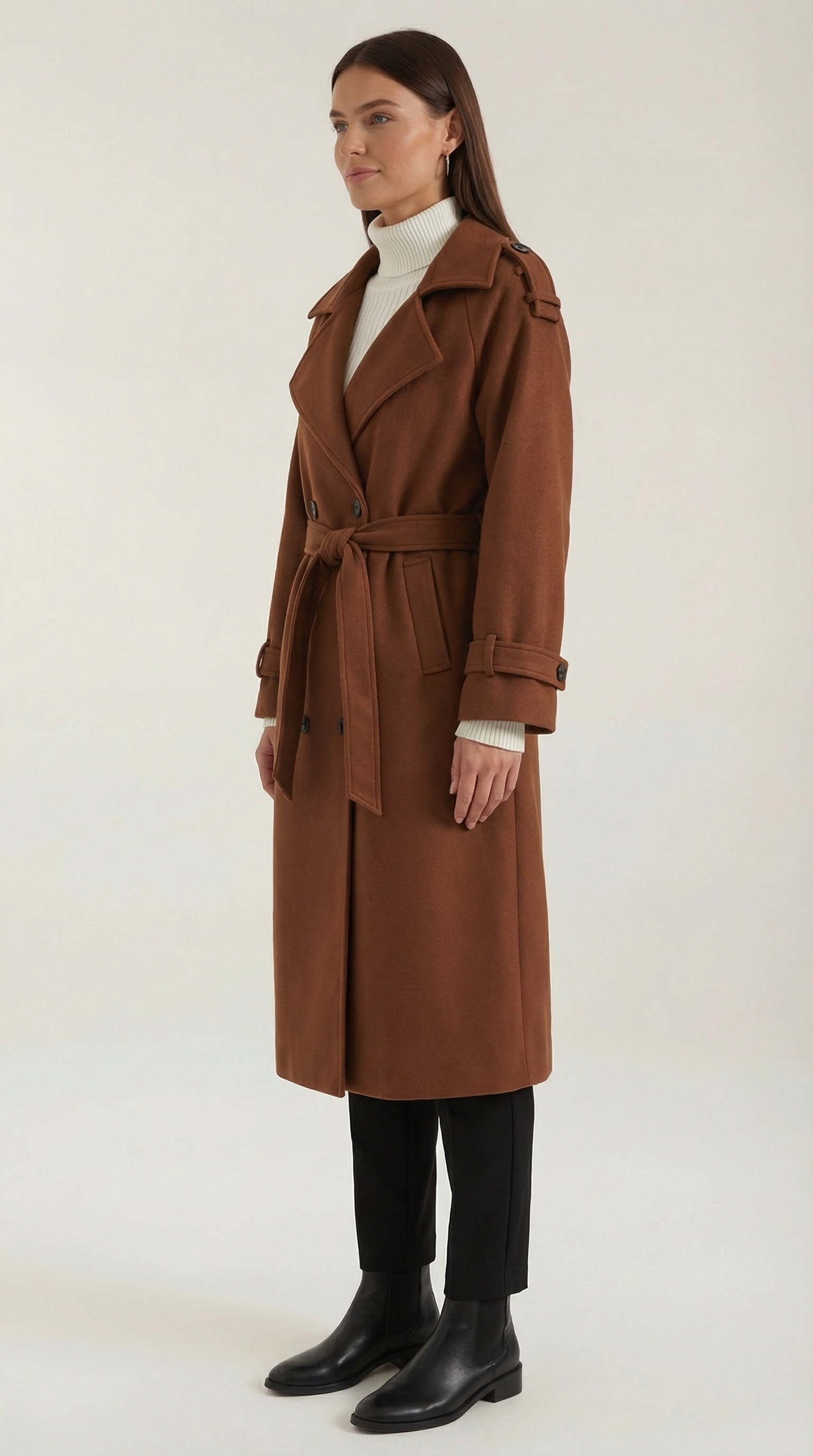 Dolores Women's Belted Button Front Trench Coat