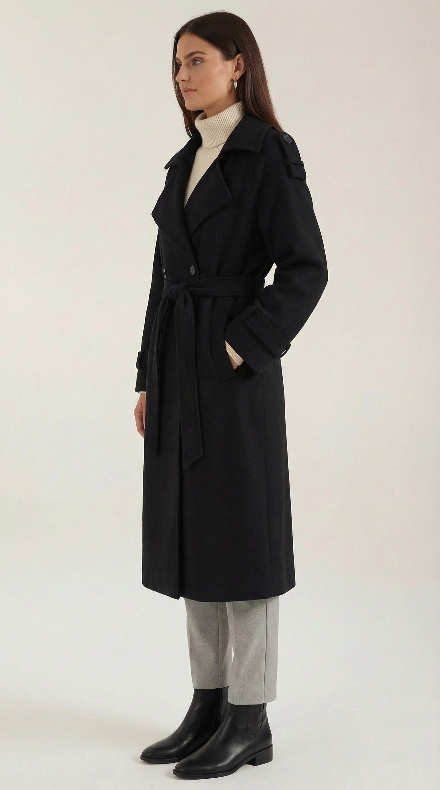 Dolores Women's Belted Button Front Trench Coat