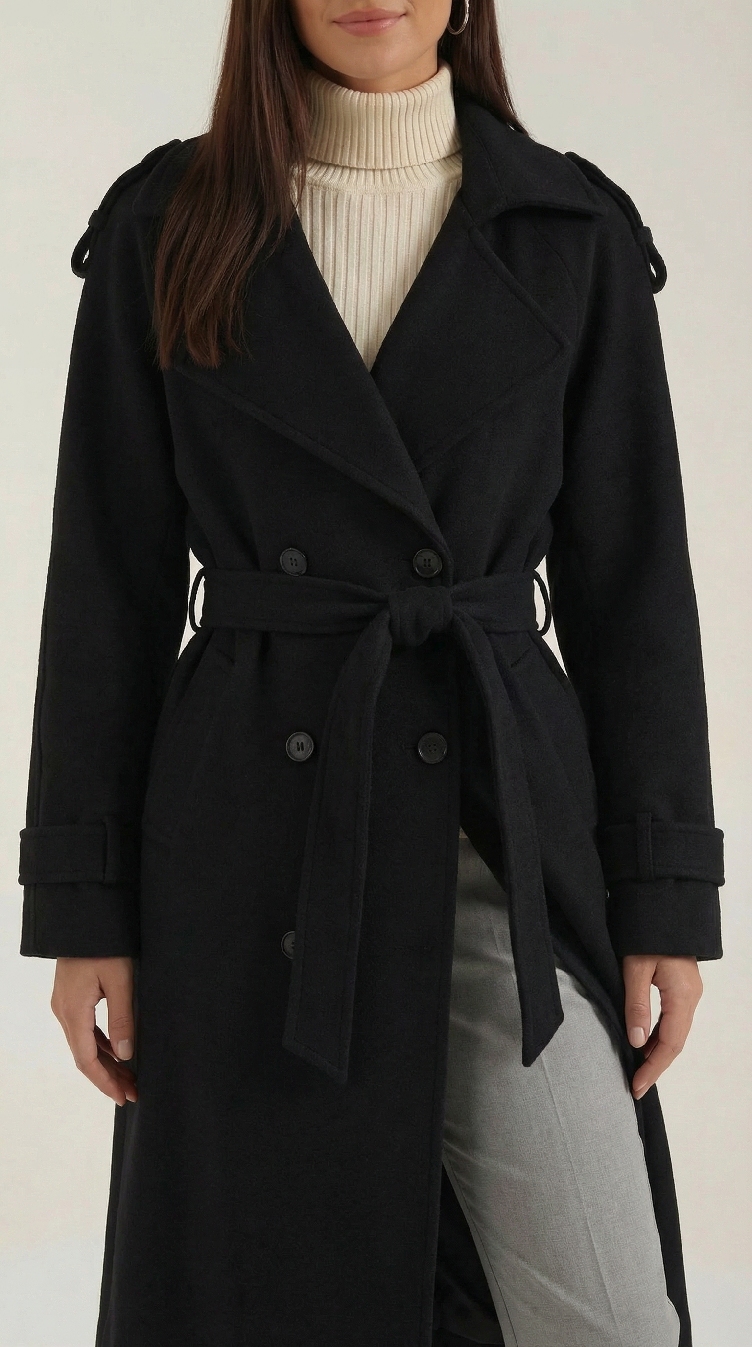 Dolores Women's Belted Button Front Trench Coat