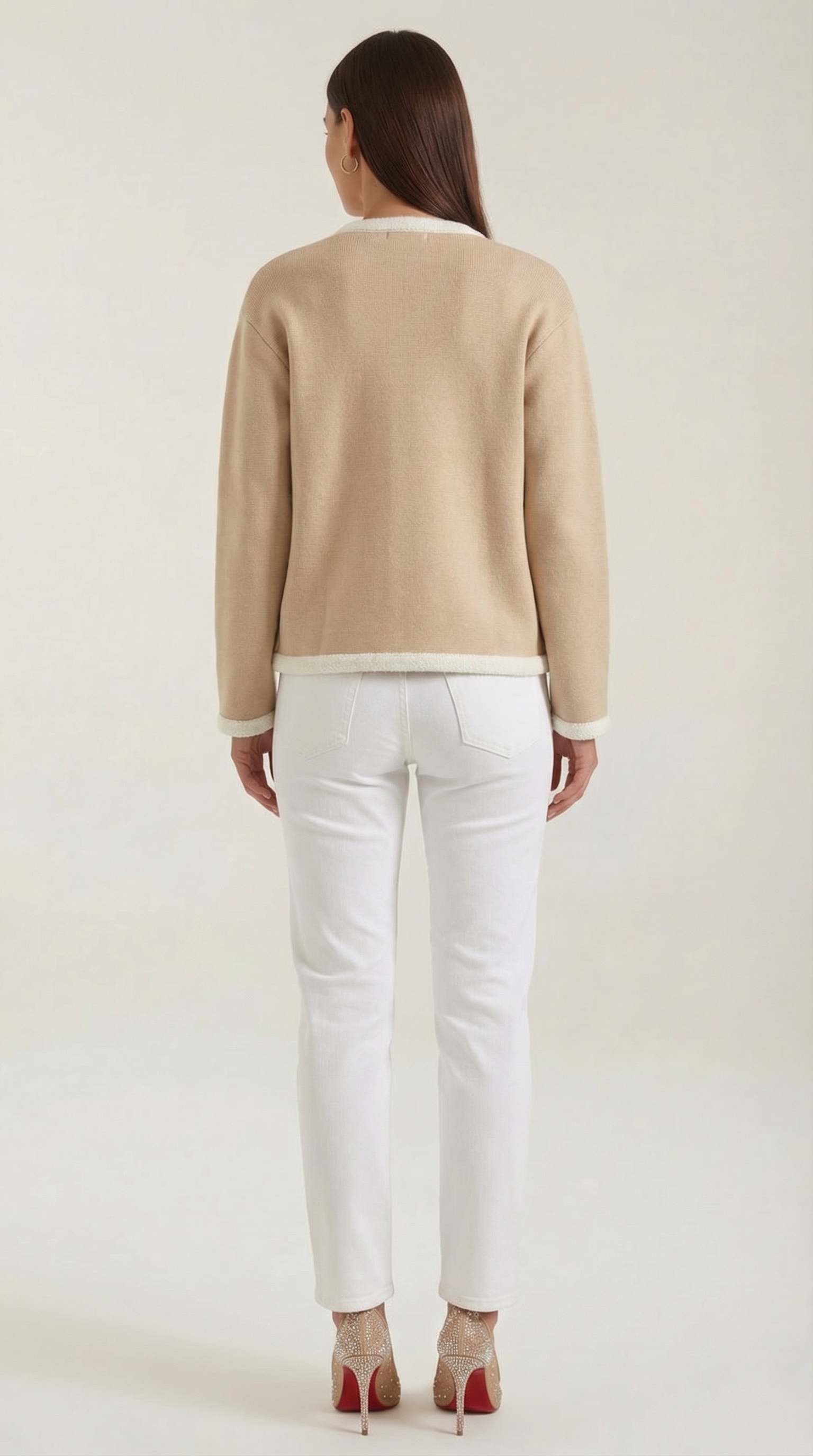 Donna Women's Patch Pocket Cropped Knitted Cardigan
