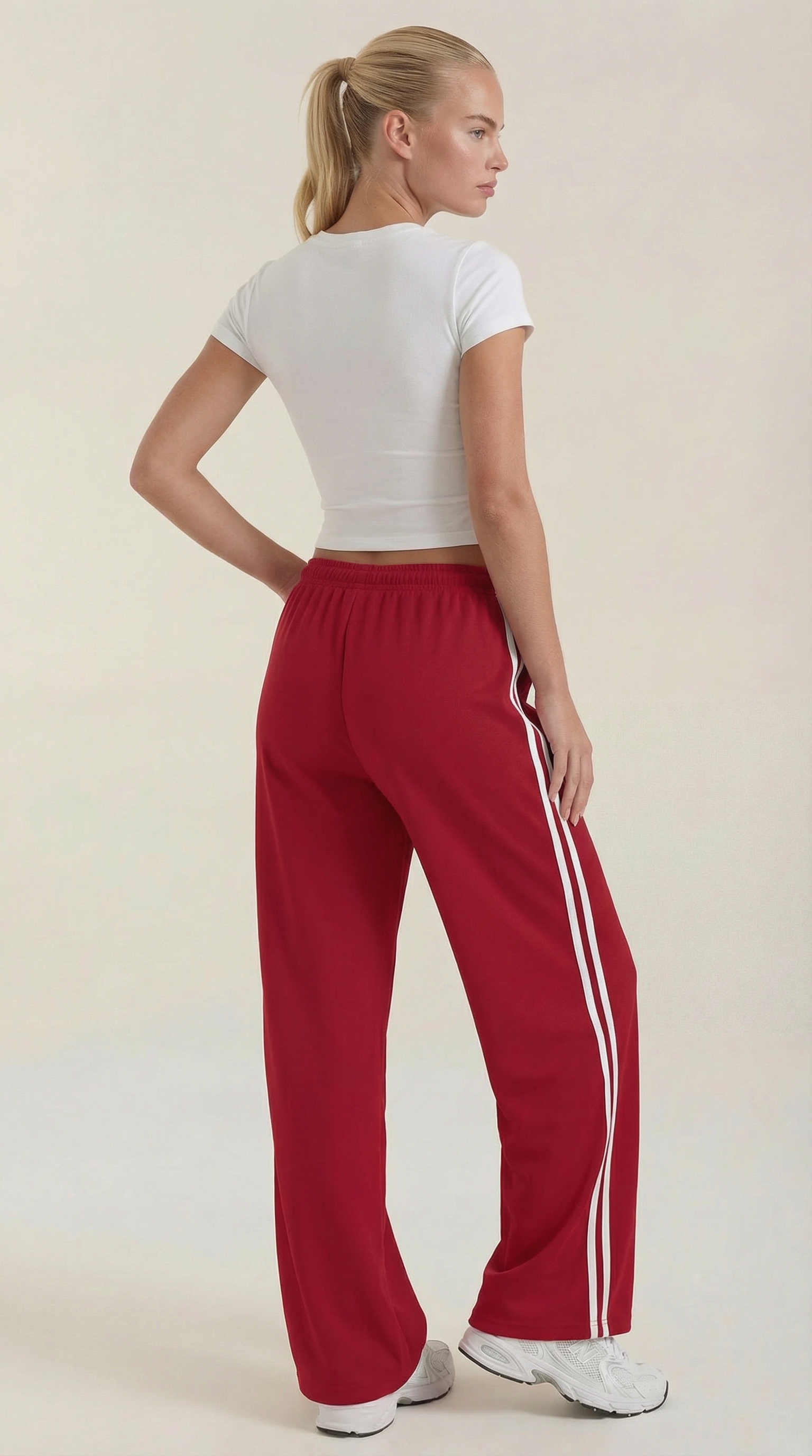 Eileen Women's Drawstring Wide Leg Side Stripe Joggers