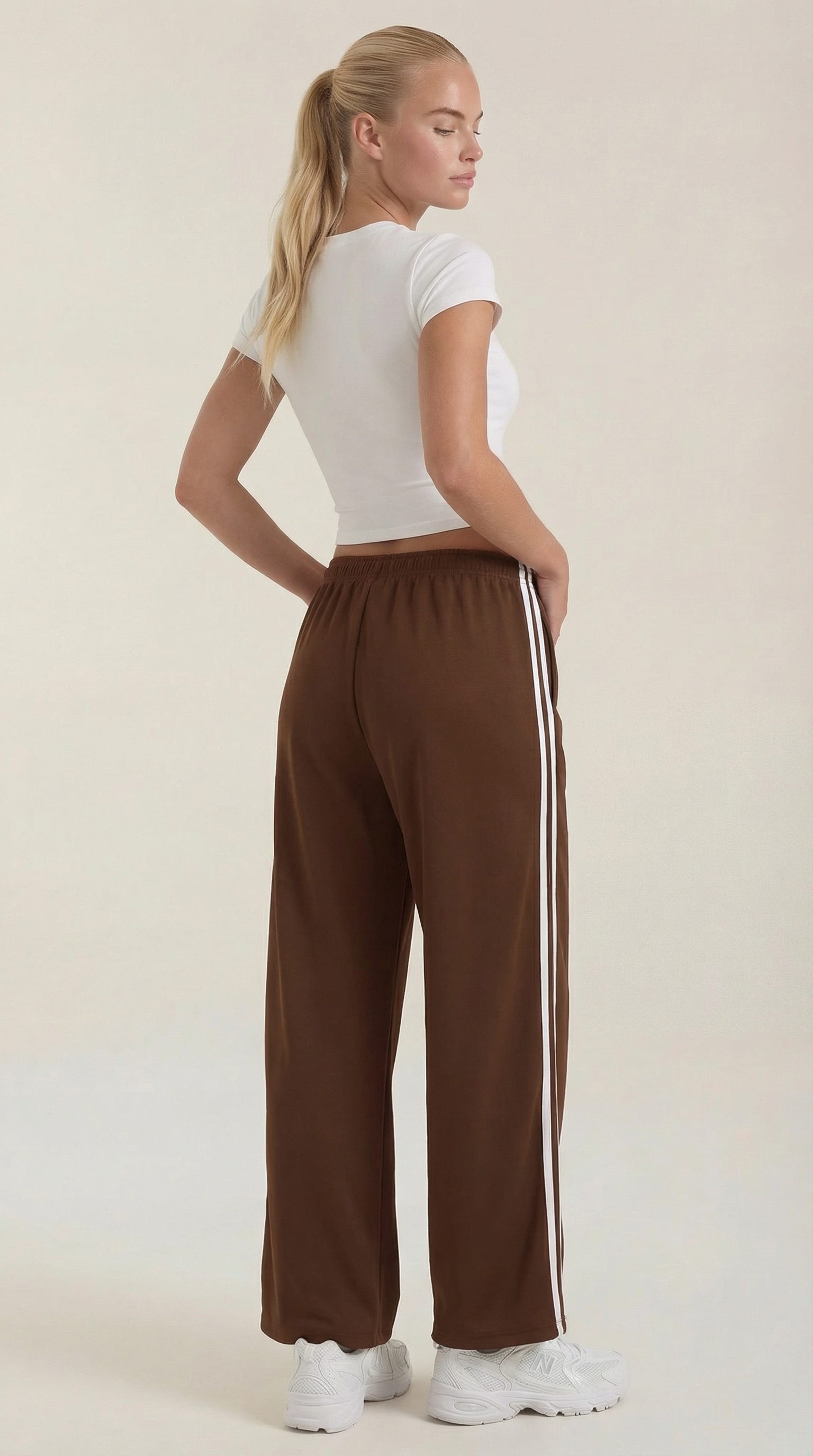 Eileen Women's Drawstring Wide Leg Side Stripe Joggers