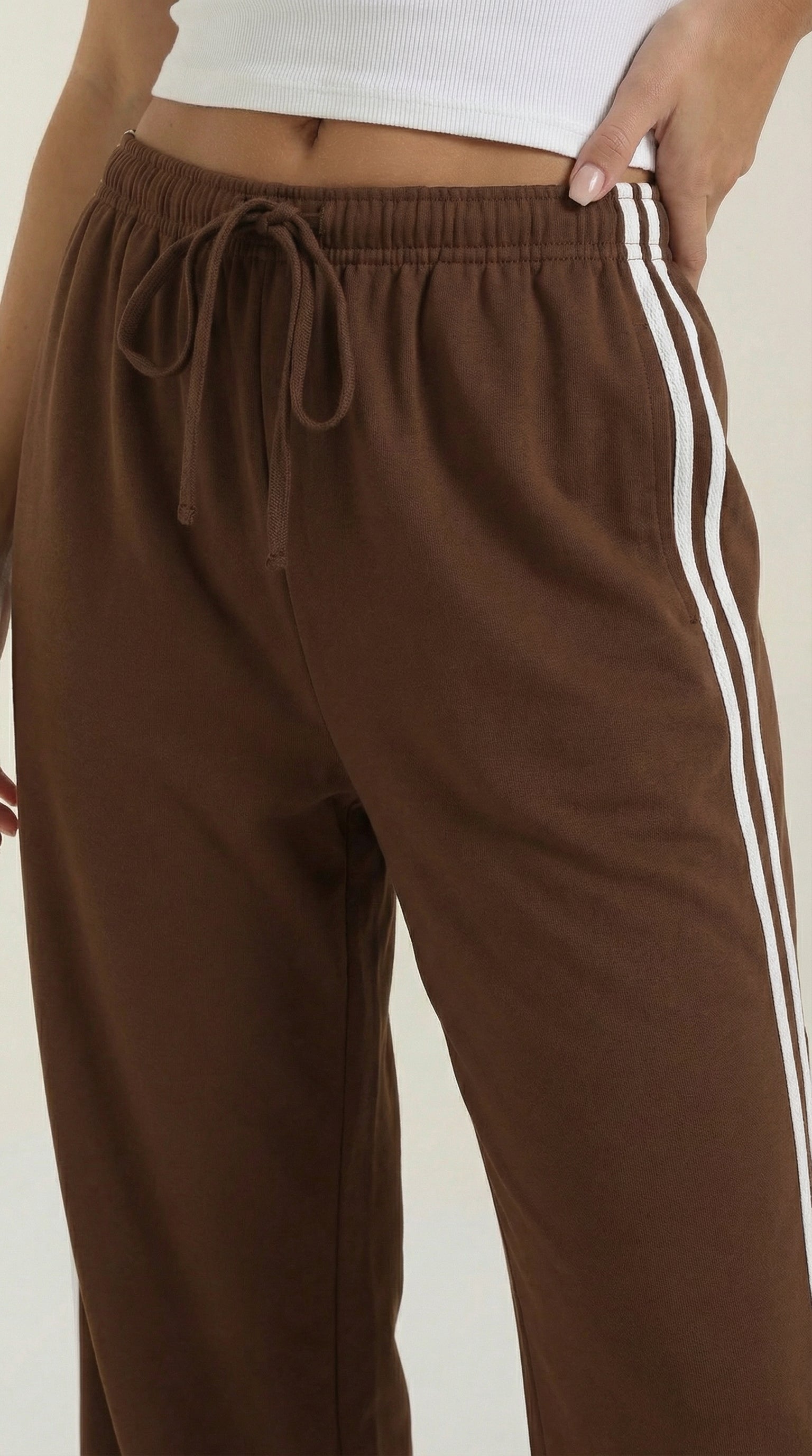 Eileen Women's Drawstring Wide Leg Side Stripe Joggers
