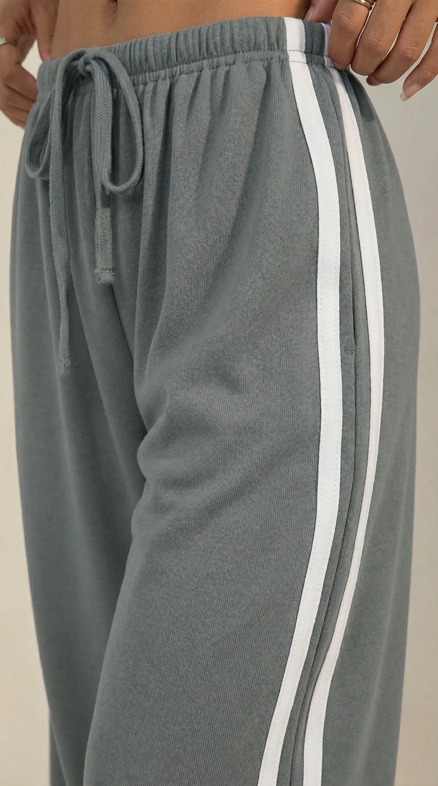 Eileen Women's Drawstring Wide Leg Side Stripe Joggers