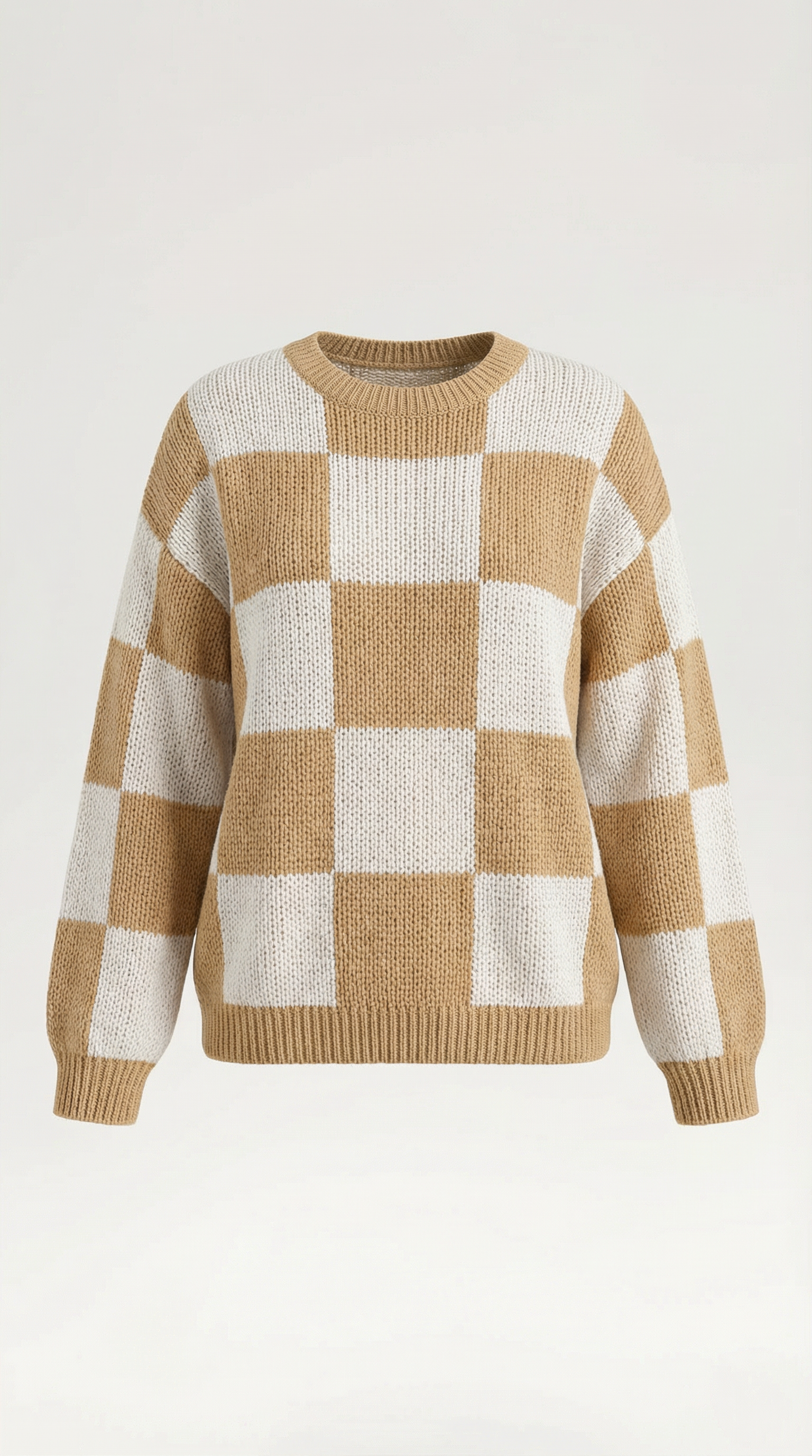 Emma Women's Oversized Checkerboard Knit Jumper