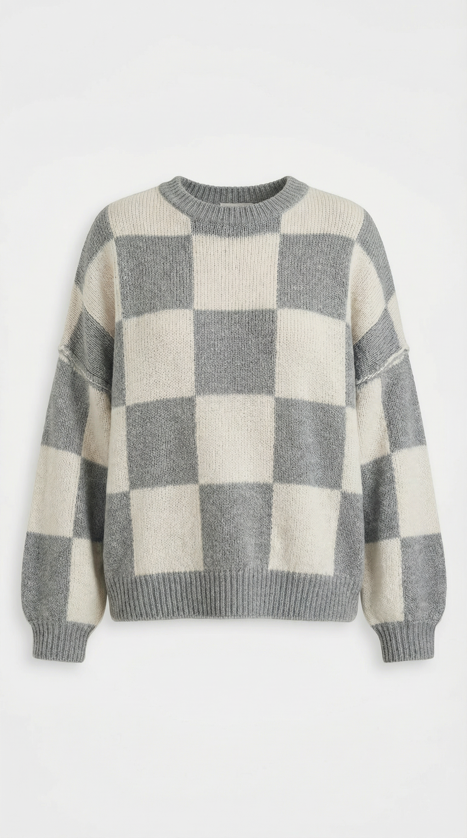 Emma Women's Oversized Checkerboard Knit Jumper