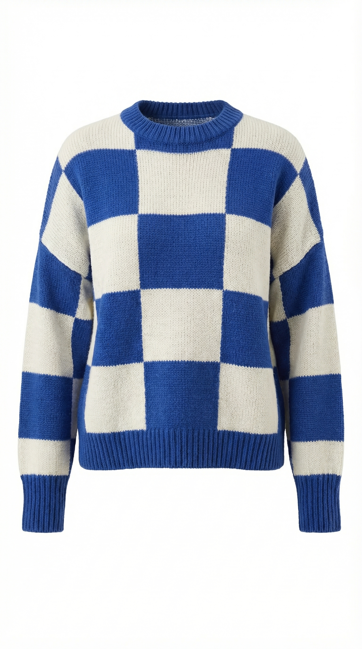 Emma Women's Oversized Checkerboard Knit Jumper