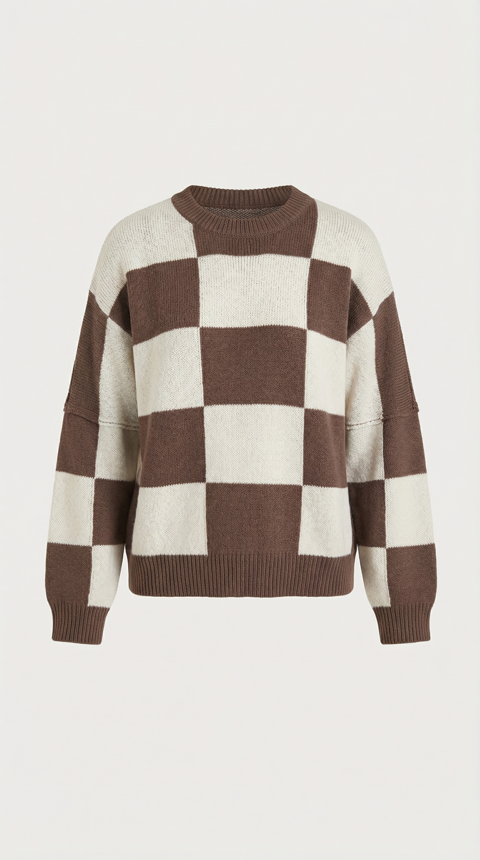 Emma Women's Oversized Checkerboard Knit Jumper