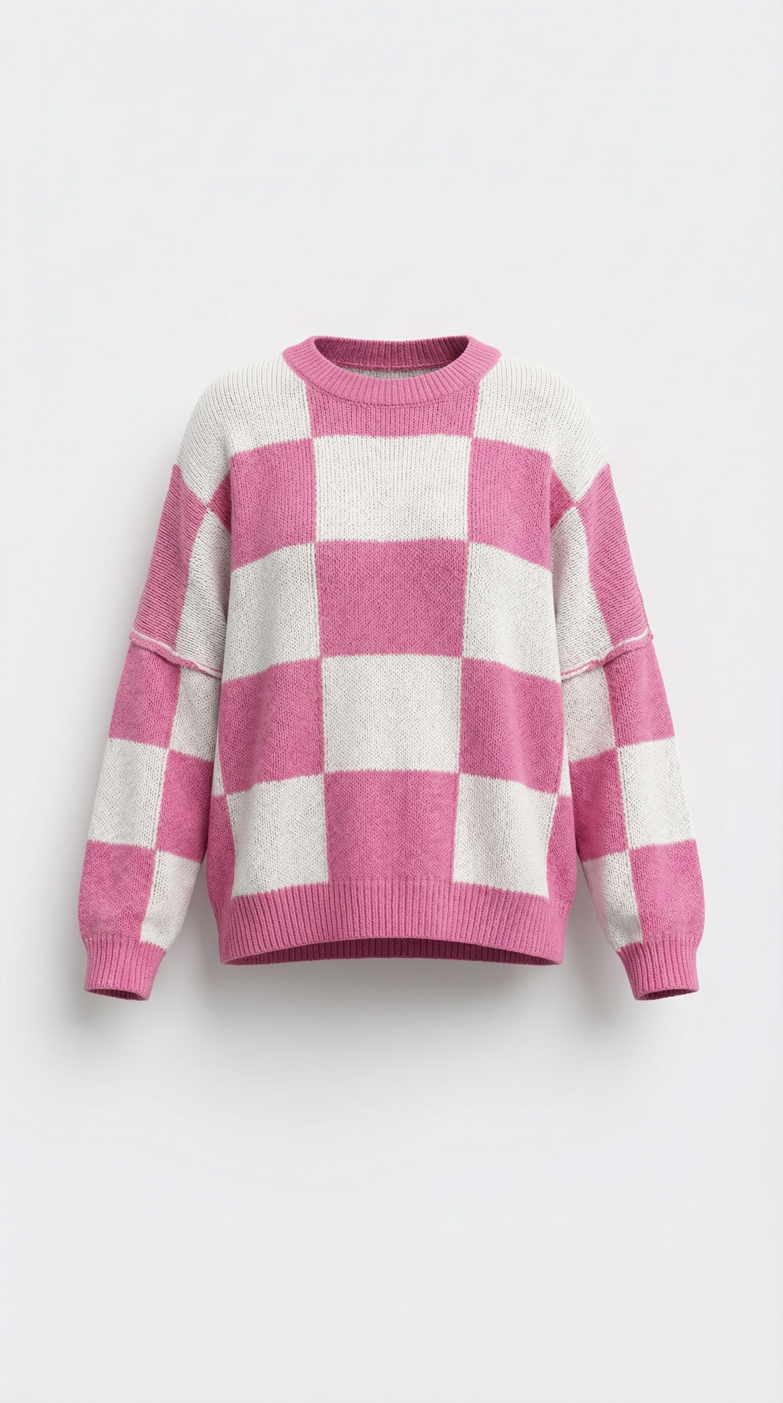 Emma Women's Oversized Checkerboard Knit Jumper