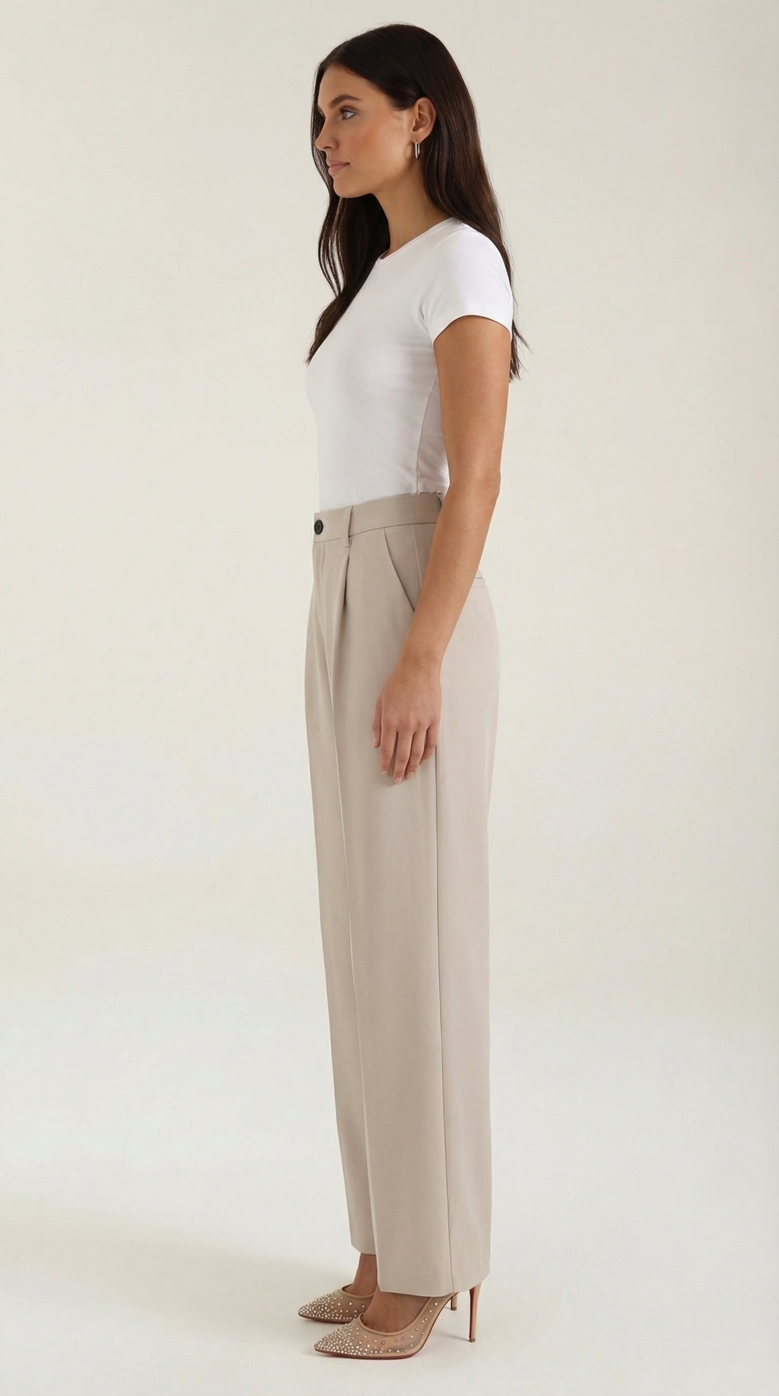 Emma Women's Pleated High Waist Wide-Leg Trousers