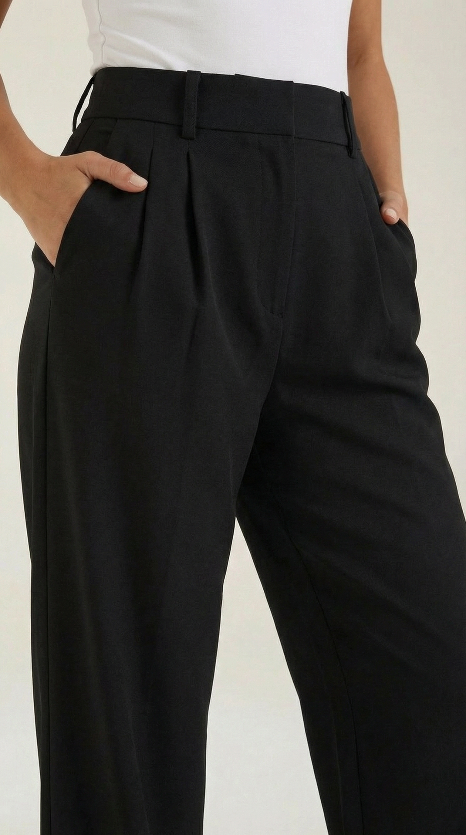 Emma Women's Pleated High Waist Wide-Leg Trousers