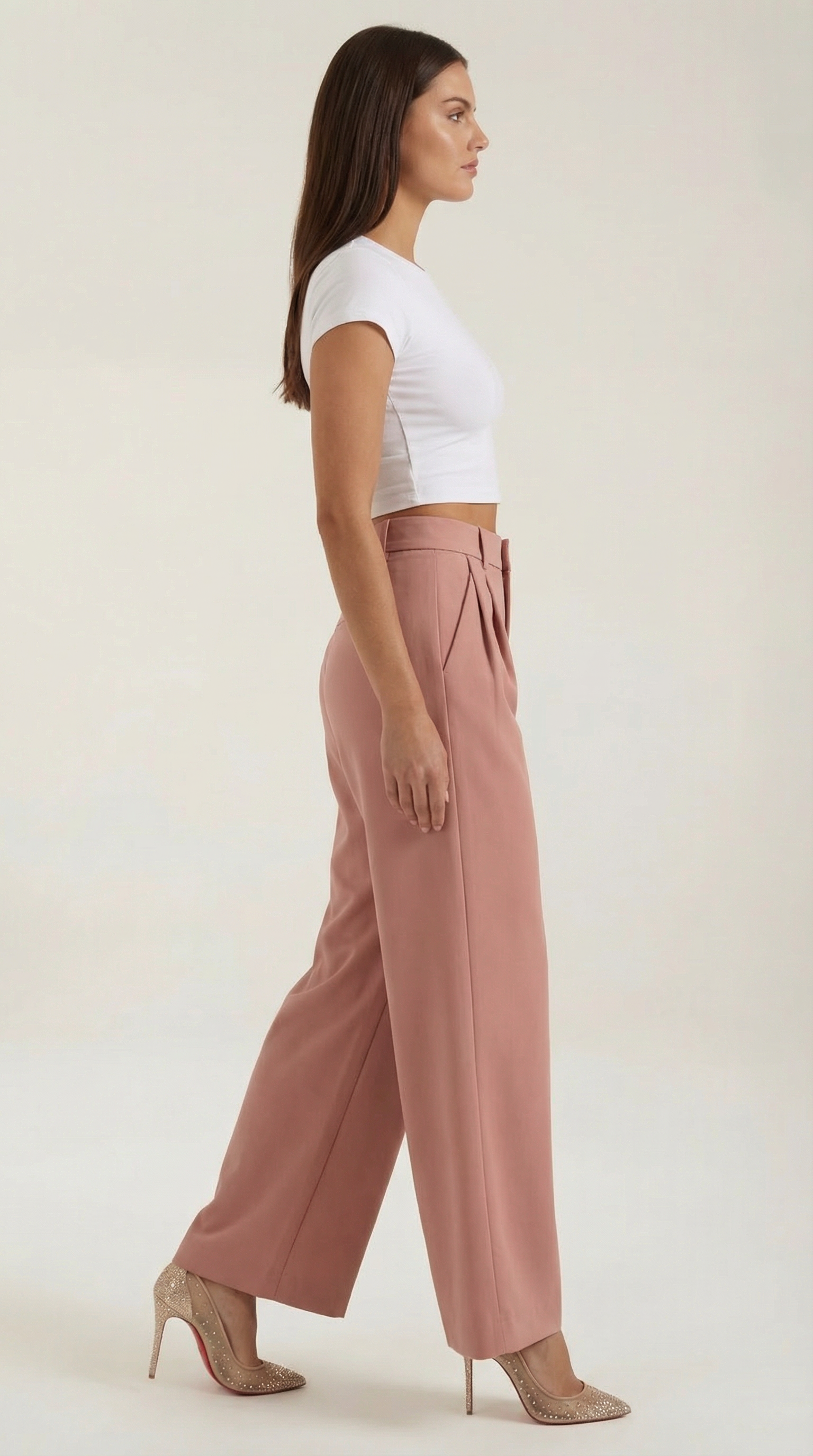Emma Women's Pleated High Waist Wide-Leg Trousers