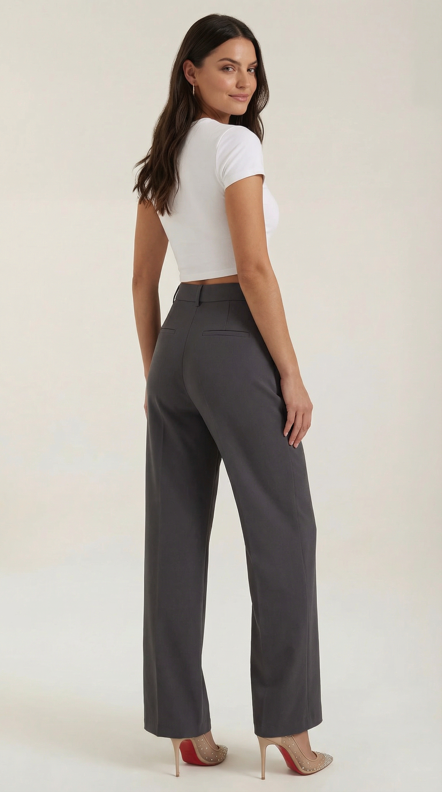 Emma Women's Pleated High Waist Wide-Leg Trousers
