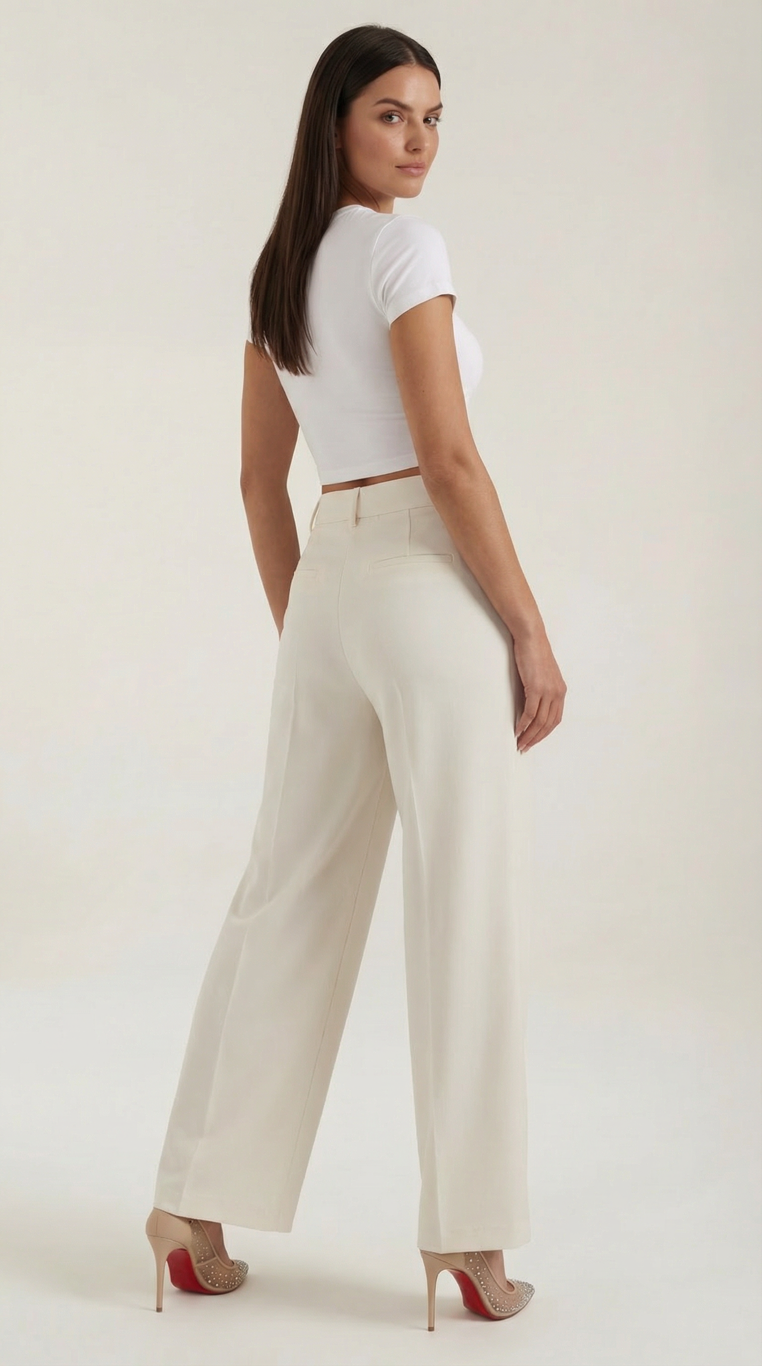 Emma Women's Pleated High Waist Wide-Leg Trousers