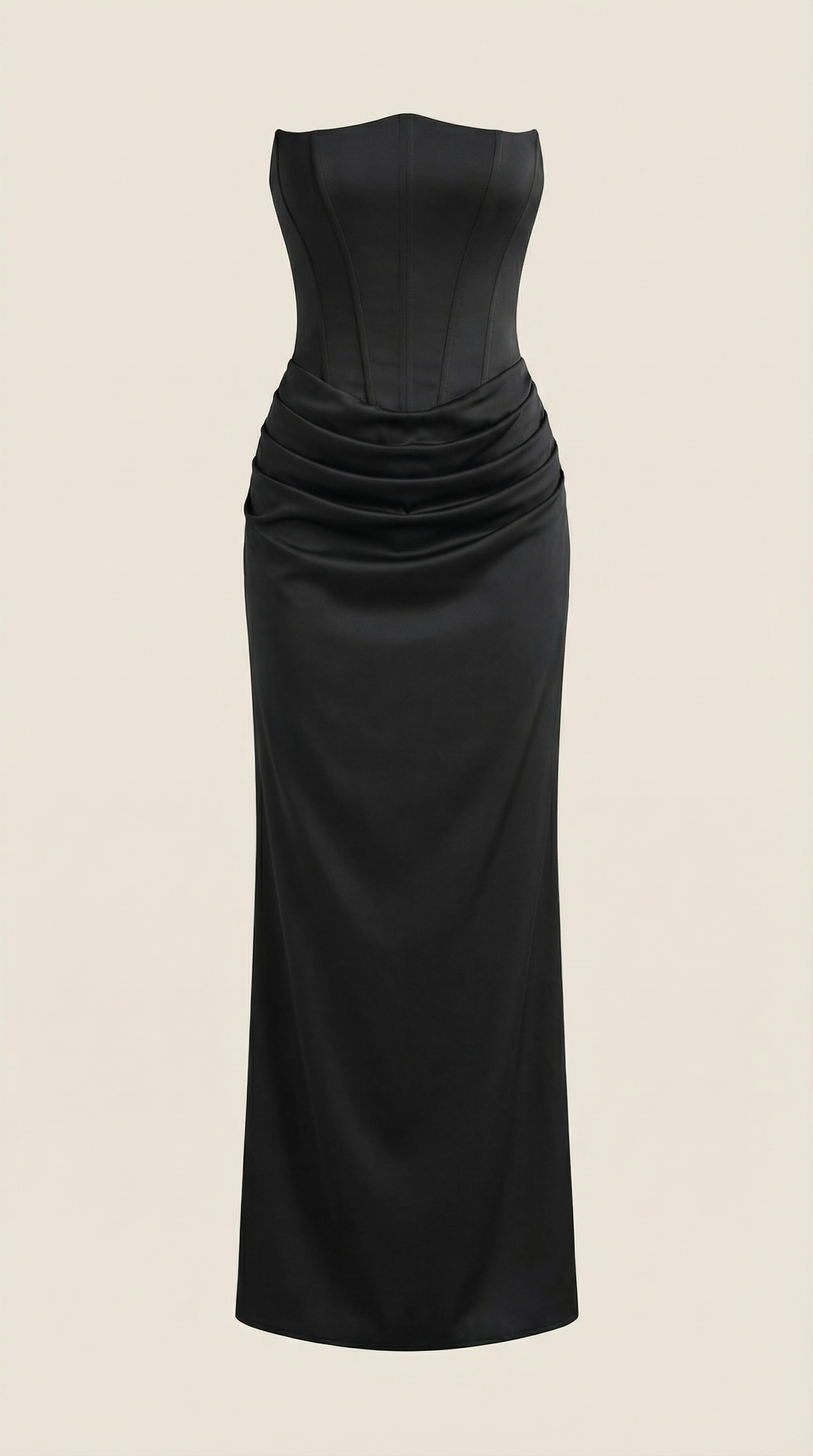 Fiorella Women's Strapless Ruched Corset Maxi Dress