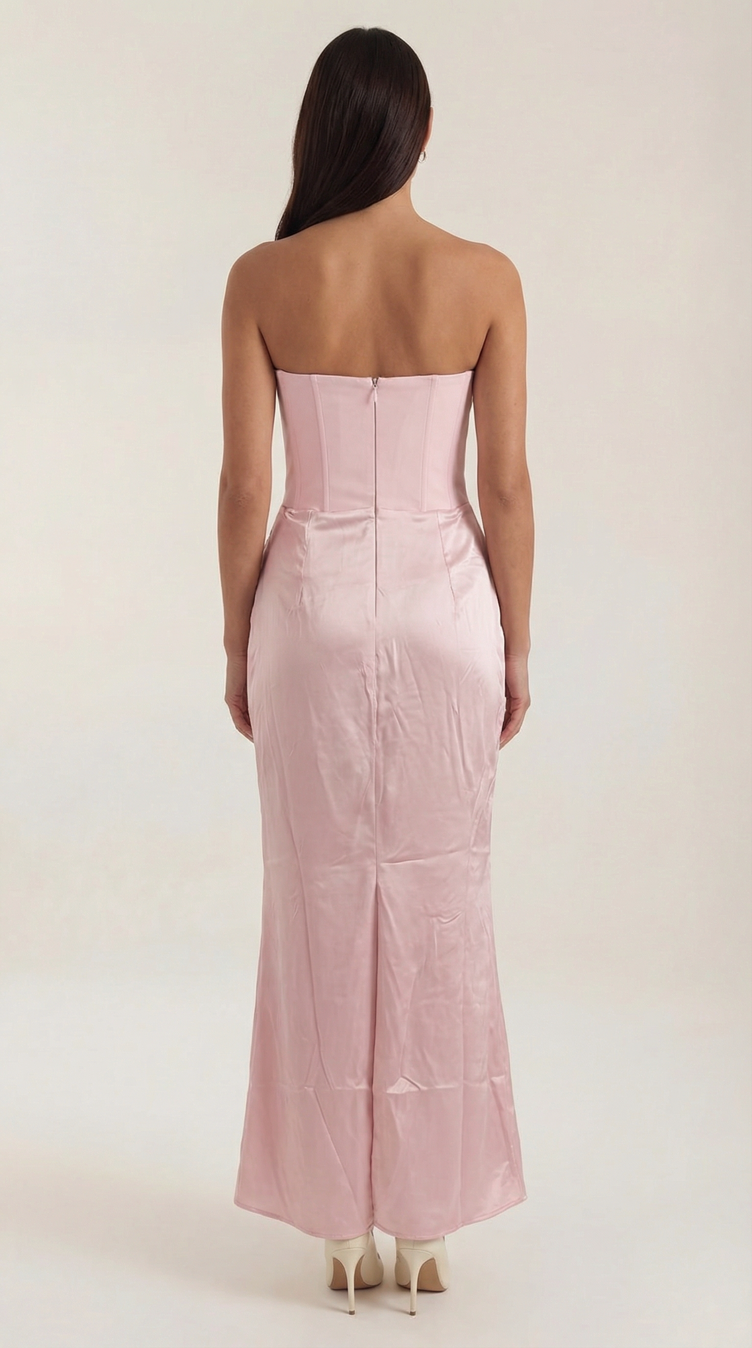 Fiorella Women's Strapless Ruched Corset Maxi Dress