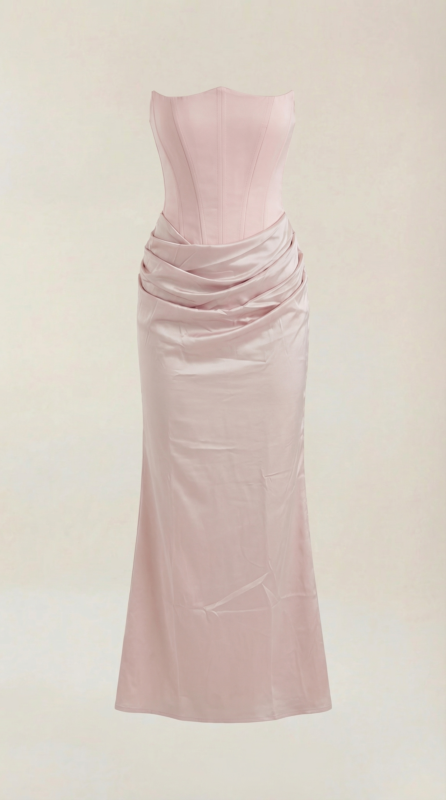 Fiorella Women's Strapless Ruched Corset Maxi Dress