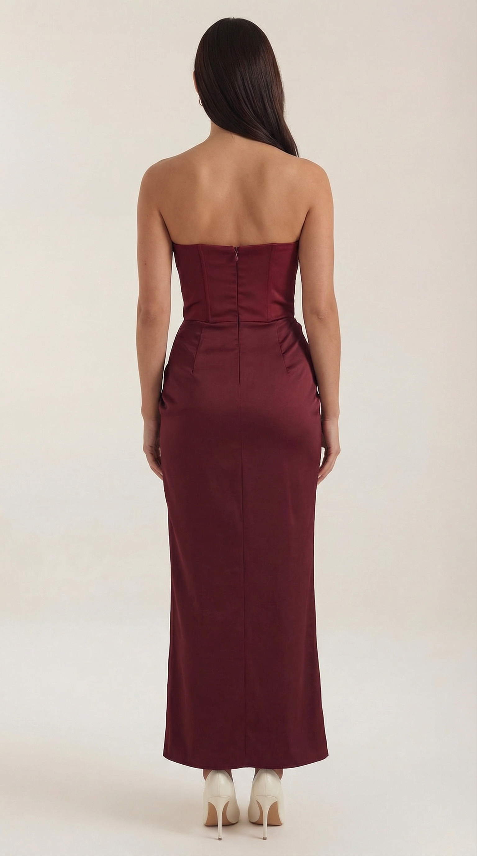 Fiorella Women's Strapless Ruched Corset Maxi Dress