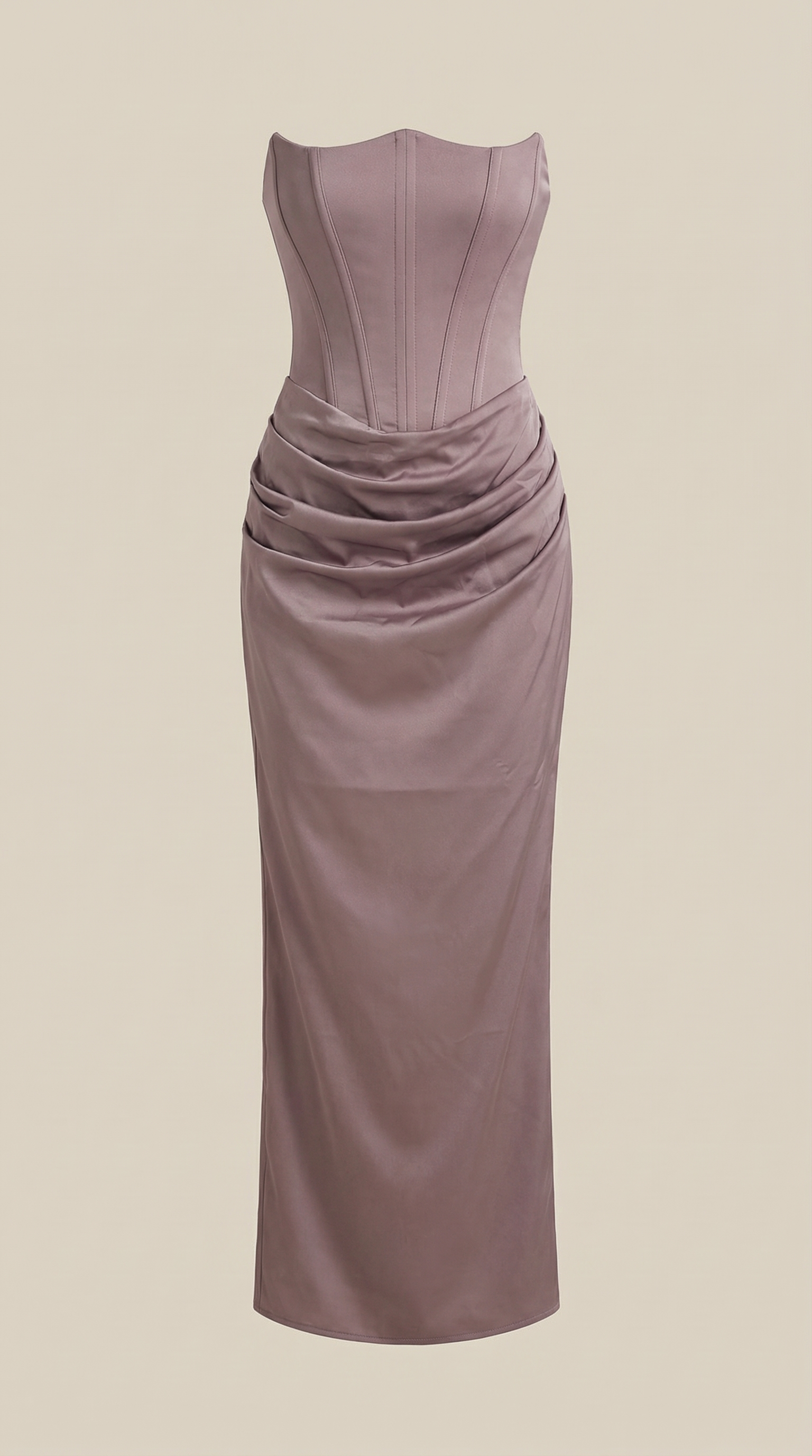 Fiorella Women's Strapless Ruched Corset Maxi Dress